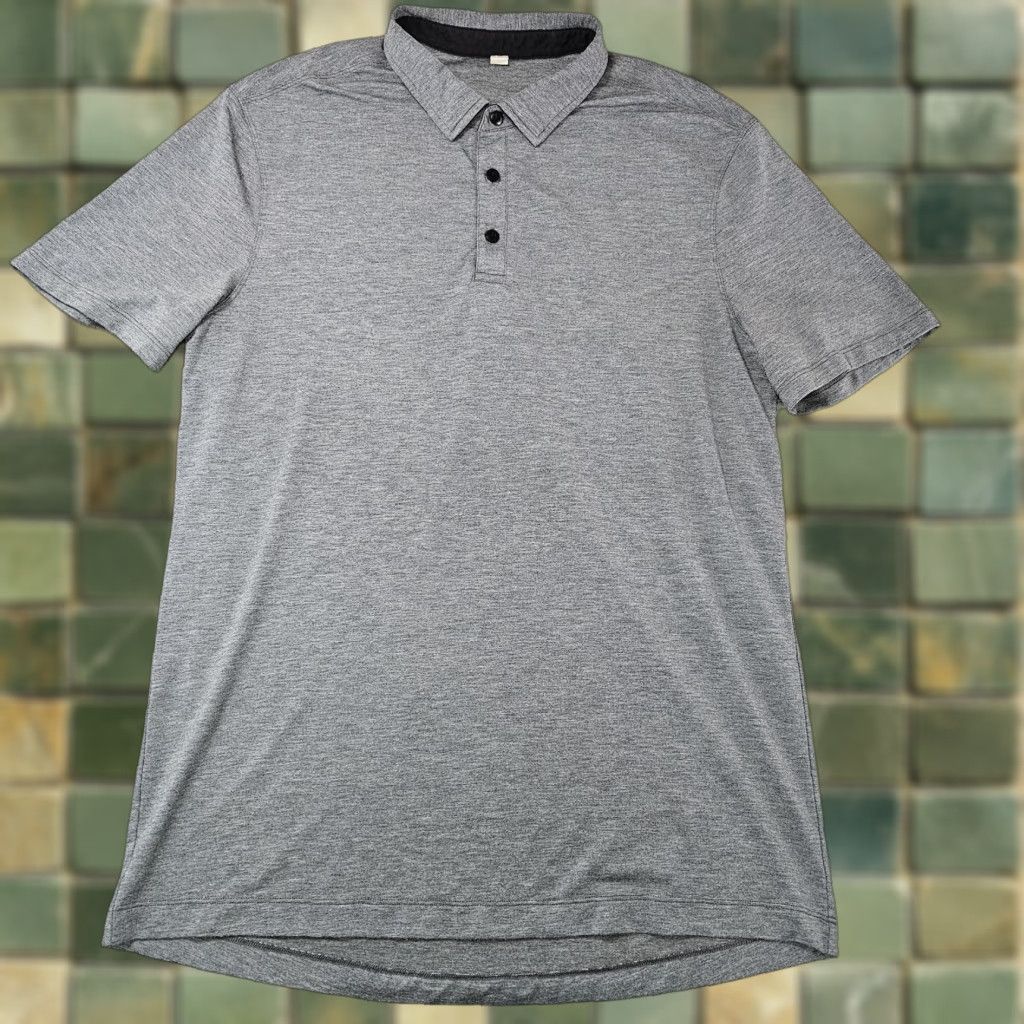 Lululemon Lululemon Polo Shirt Mens Large Gray Golf Performance Short Sleeve Tech Polo Shirt Mens L Gray Golf Size US L / EU 52-54 / 3 - 1 Thumbnail