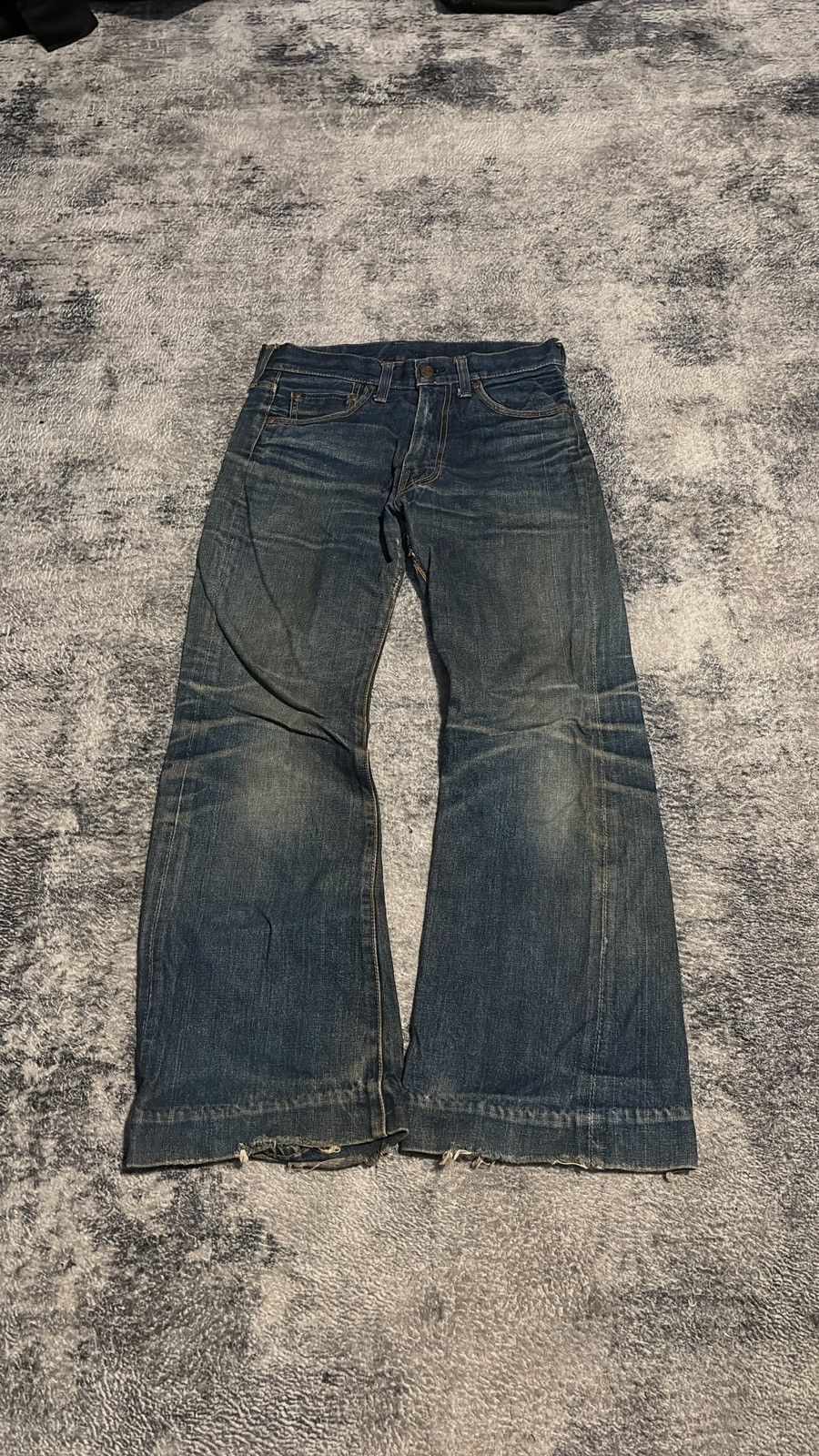 Vintage vintage 1970s big stone bootcut flare denim Size US 30 / EU 46 - 1 Thumbnail