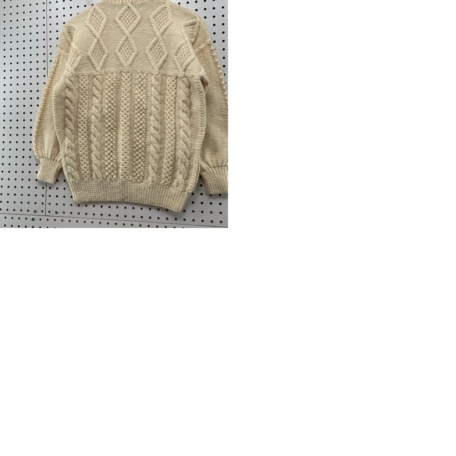 Vintage VINTAGE Crana Handknits Wool Sweater Womens M Beige Cable Chunky Knit Ireland Pullover Winter Casual Womens Size M / US 6-8 / IT 42-44 - 9 Thumbnail
