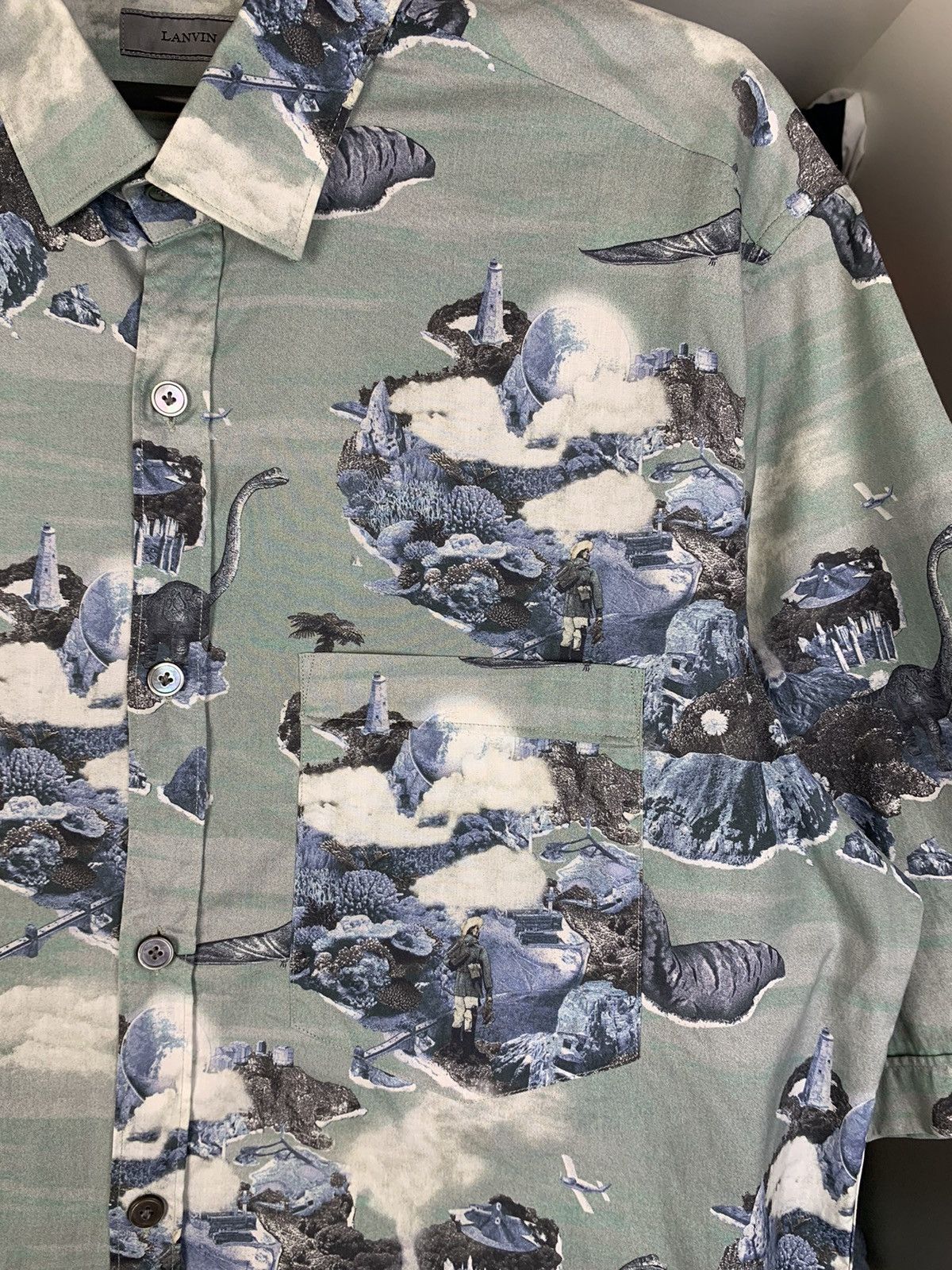 Lanvin Lanvin Hawaiian Dino Vacation Short Sleeve Button Up Shirt Size US M / EU 48-50 / 2 - 9 Thumbnail