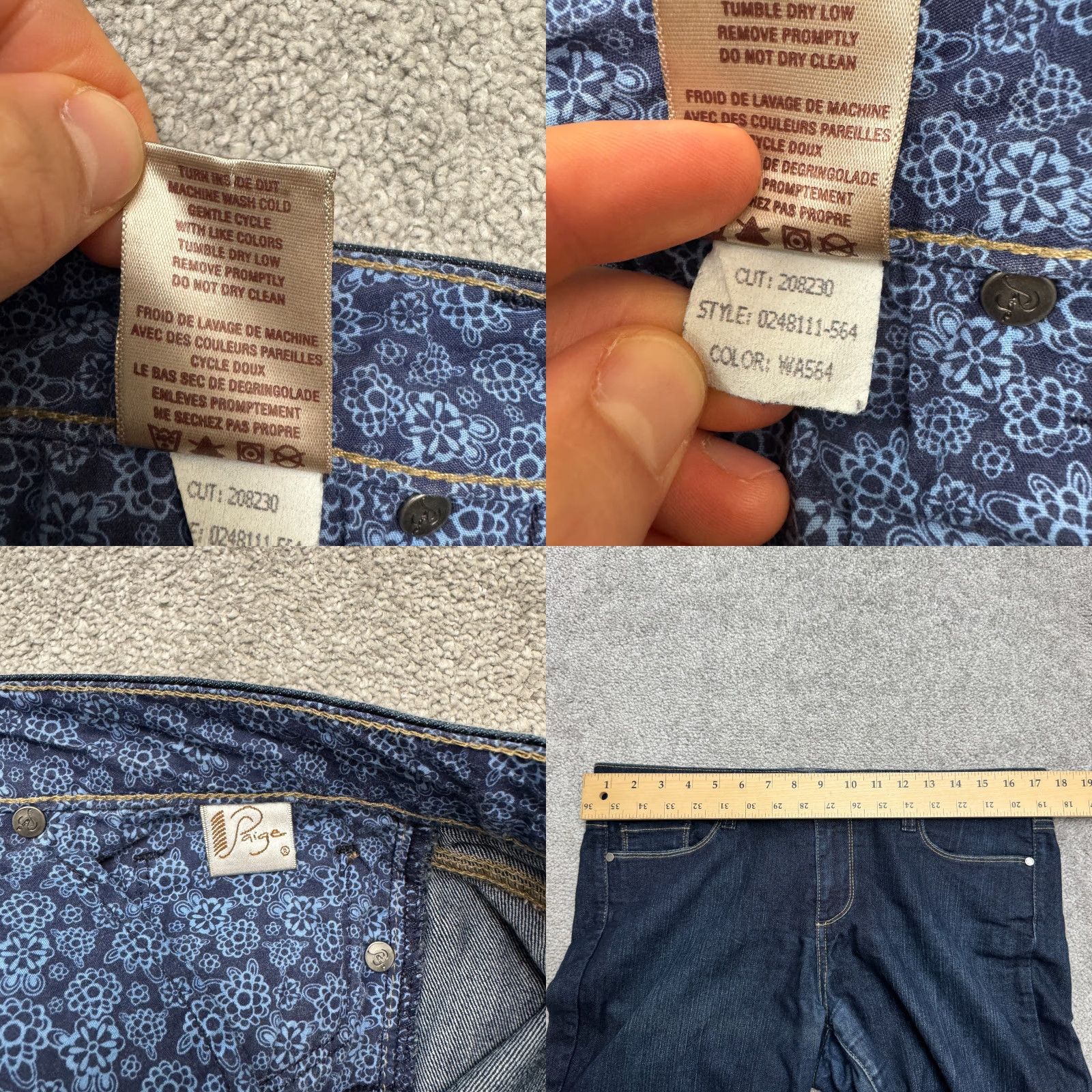 Paige Paige Skyline Jeans Women 32 Blue Dark Wash Mid Rise Skinny Denim Stretch Casual 5-Pocket Design Coin Pocket Slash Pocket City Outdoor Streetwear Size 24" / US 00 / IT 34 - 8 Thumbnail