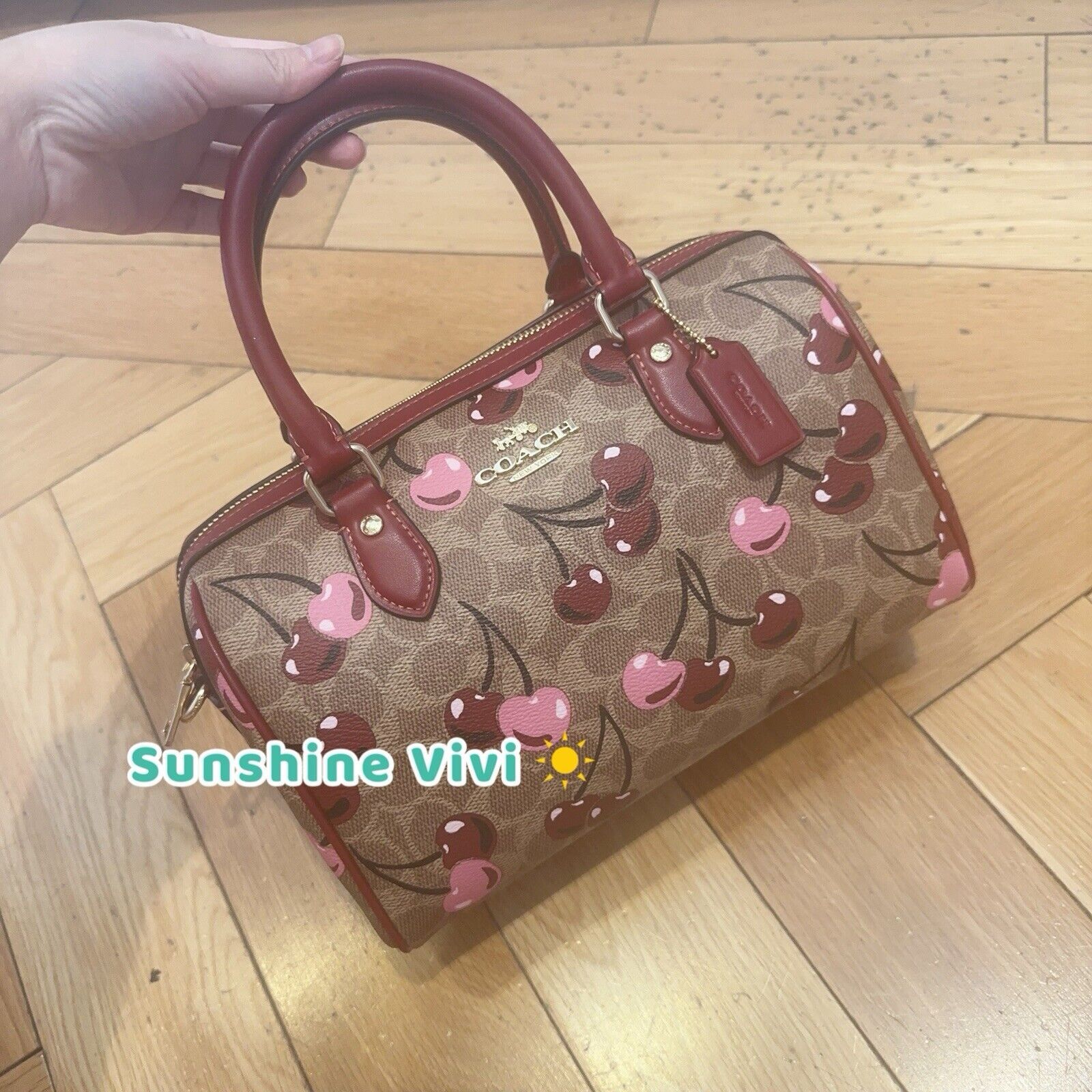 Coach NWT COACH Rowan Satchel Bag In Signature Cherry Print CY692 Size ONE SIZE - 1 Thumbnail