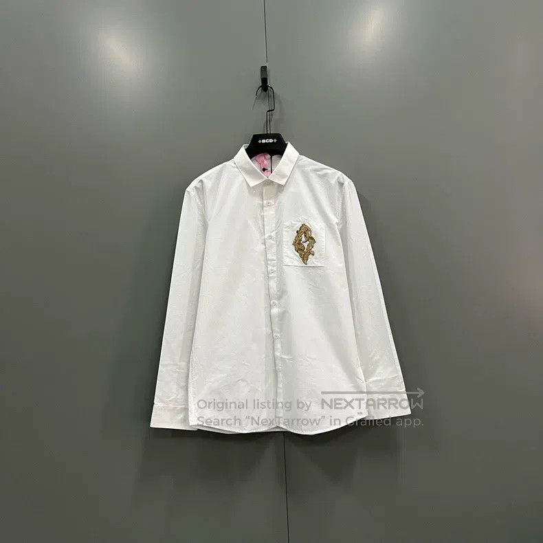 Givenchy Givenchy Size37 White Pocket Embroidered Shirt Size US M / EU 48-50 / 2 - 1 Thumbnail