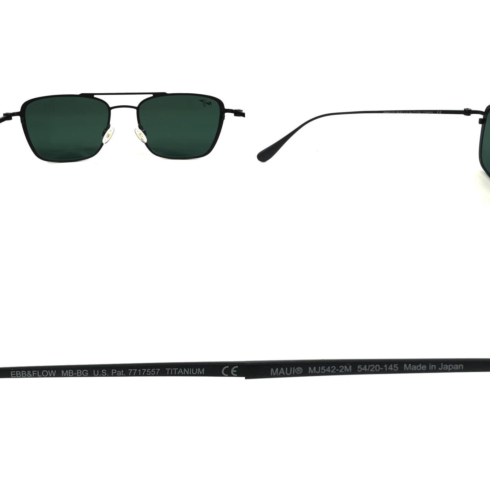 VINTAGE Maui Jim Aviator Sunglasses Men Adult Large Black Titanium