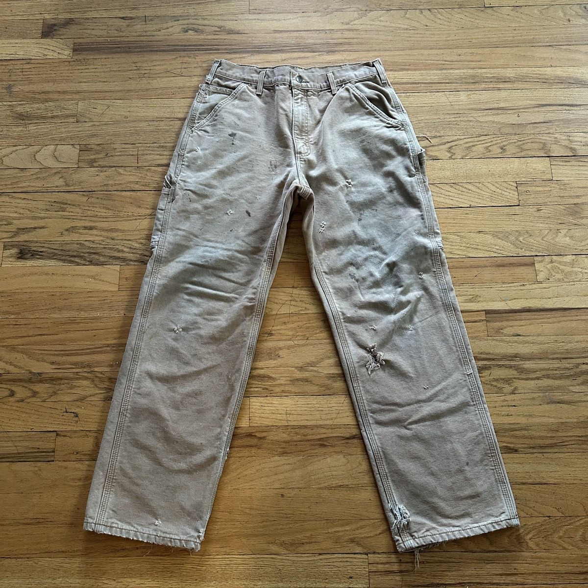 Carhartt Vintage Carhartt Distressed Flannel Work Pants Sun Faded Size US 32 / EU 48 - 1 Thumbnail