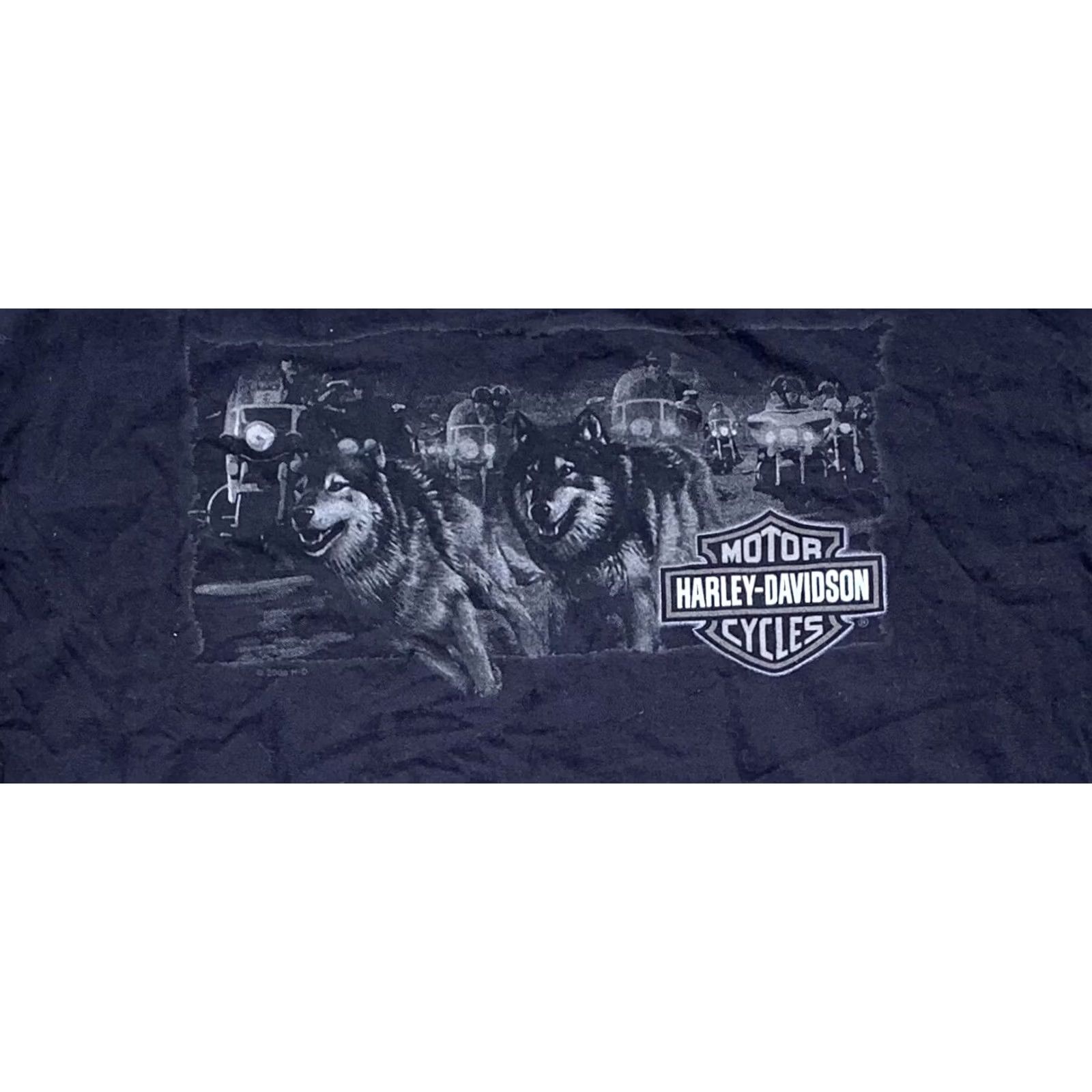 Harley Davidson Harley-Davidson T-Shirt Wolf Print California Crew Neck XL Black Men Short Sleeve US Made 2000-2009 Graphic Patch Size US XL / EU 56 / 4 - 7 Thumbnail