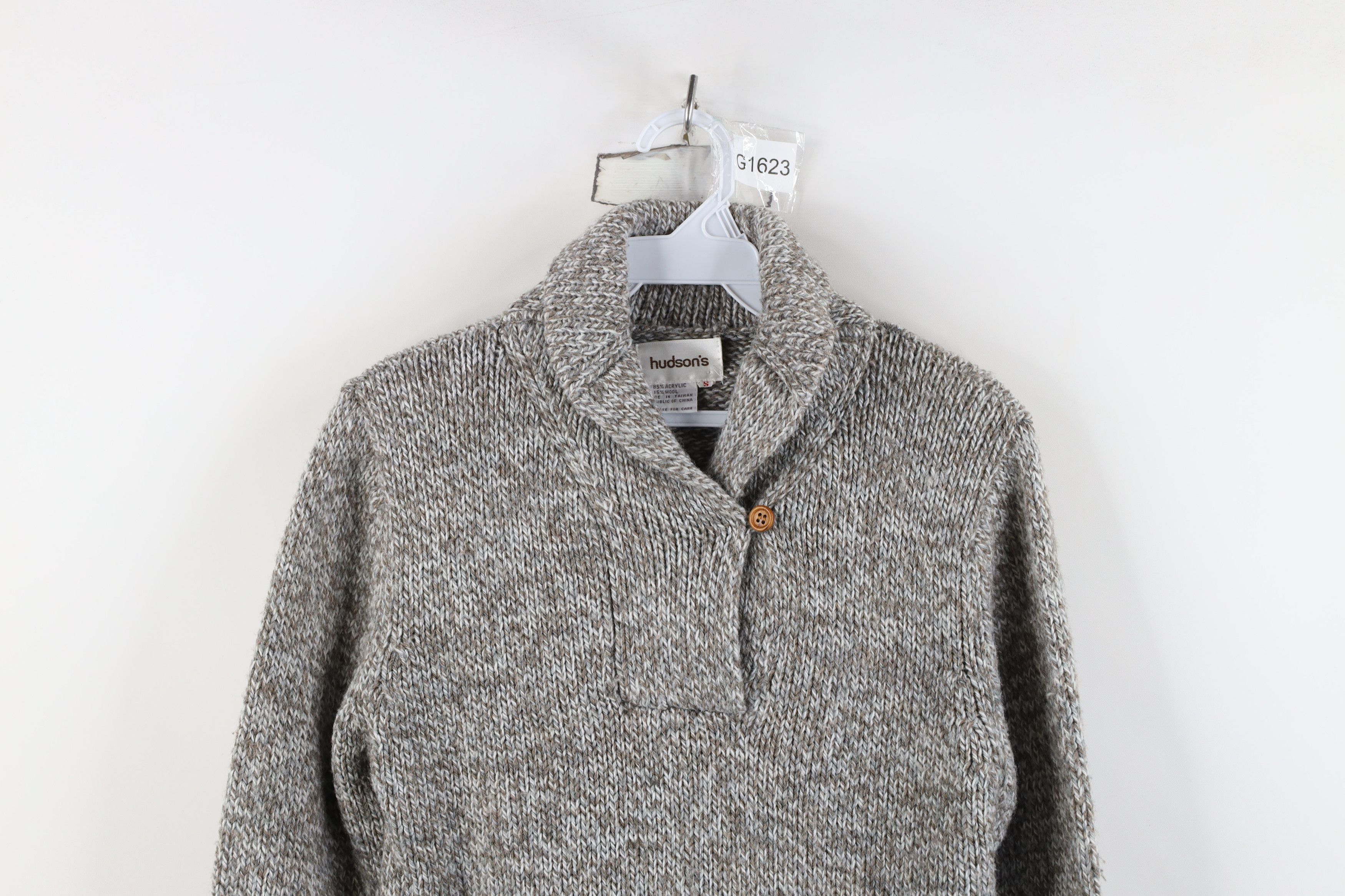 Vintage Vintage 70s Streetwear Wool Blend Knit Shawl Sweater Gray Size S / US 4 / IT 40 - 2 Thumbnail