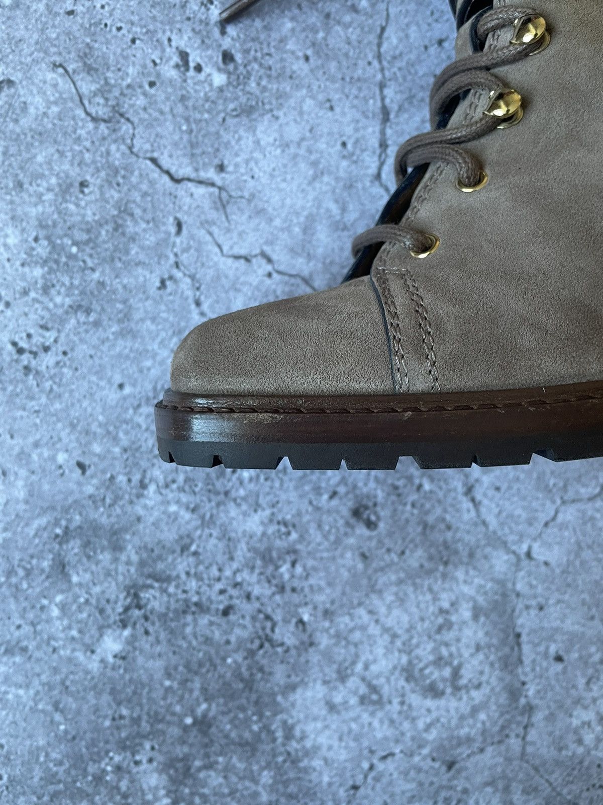 Ralph Lauren Purple Label Ralph Lauren Purple Label Evarista Suede Lace-Up Boots Taupe Size US 6.5 / IT 36.5 - 10 Thumbnail