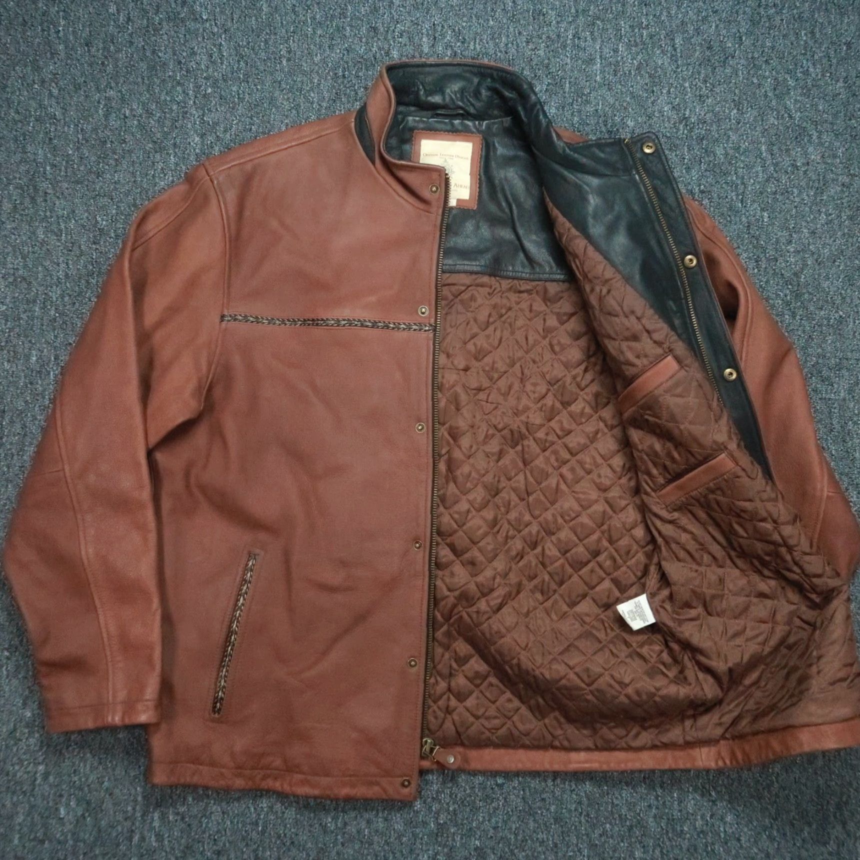 The Territory Ahead Territory Ahead Jacket Mens XL Brown Leather Quilt Lined Full Zip Snap Size US XL / EU 56 / 4 - 3 Thumbnail