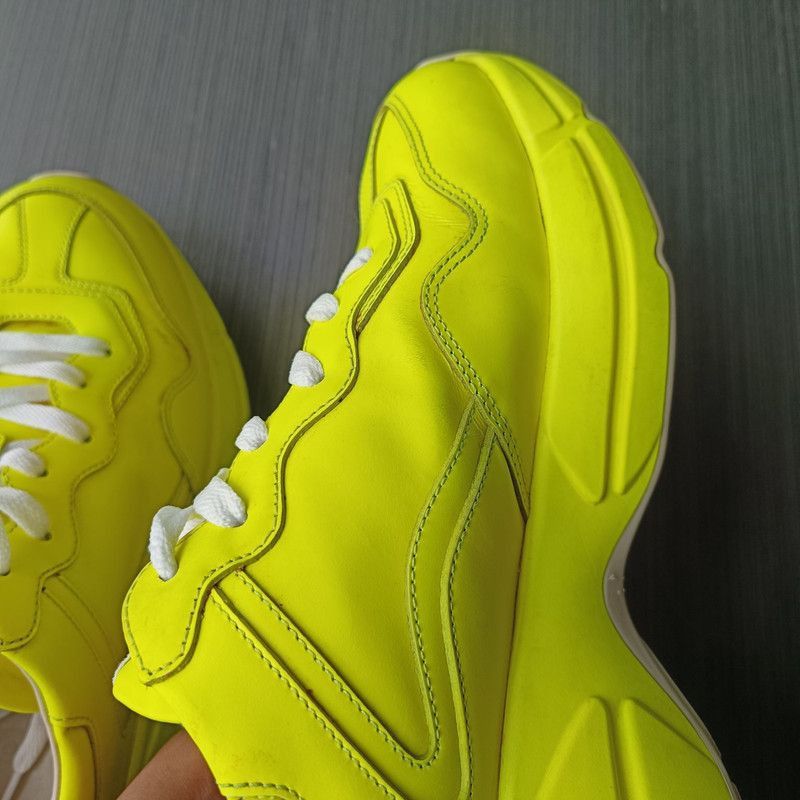 Gucci Gucci Rhyton Leather Low-top Sneakers in Yellow - Size US 8.5 / EU 41-42 - 9 Thumbnail