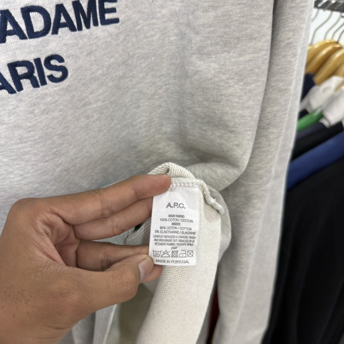 A.P.C. A.P.C. Rue Madame Paris gray sweatshirt Size US XL / EU 56 / 4 - 5 Thumbnail