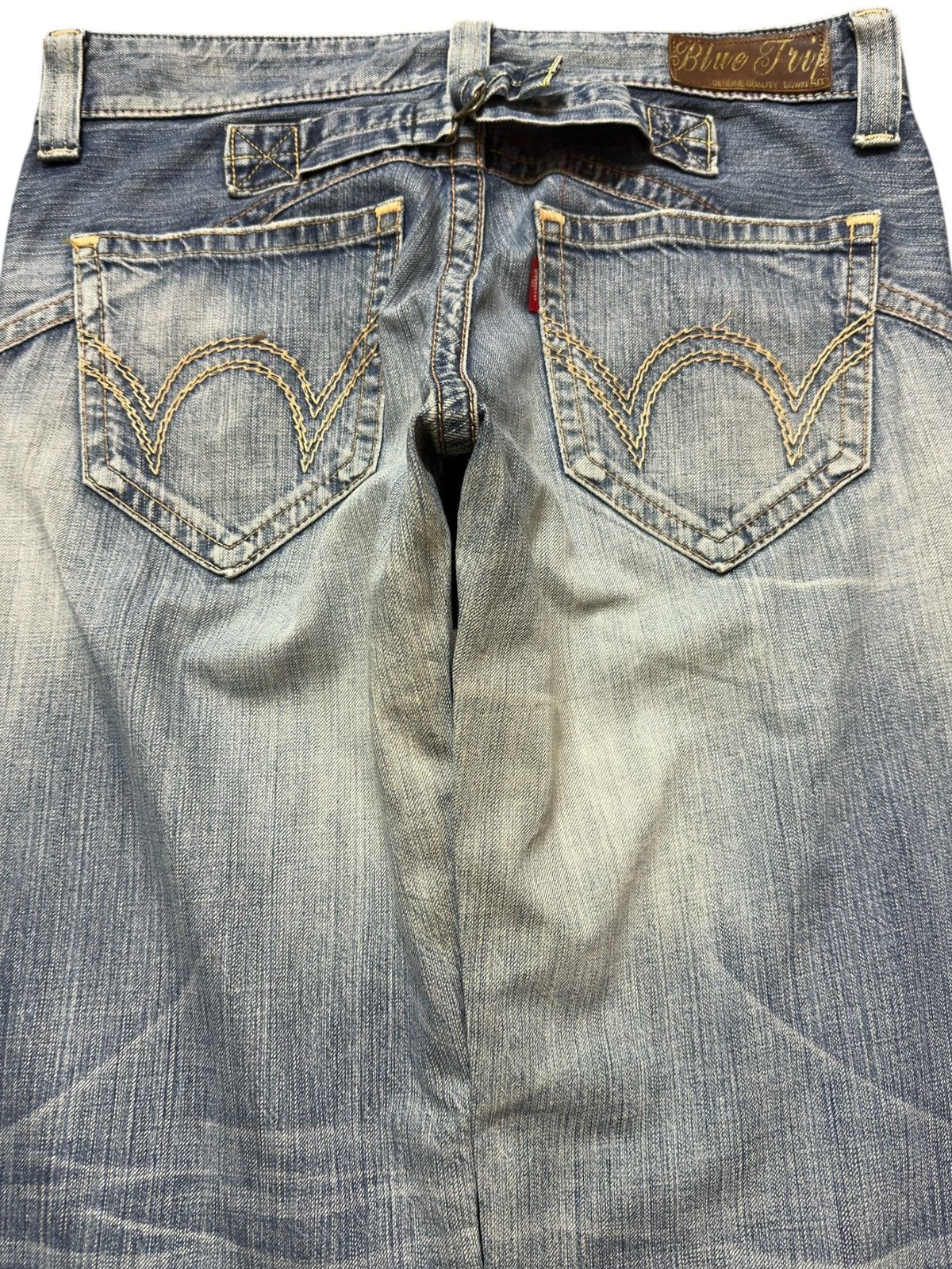Edwin Vintage Edwin 503 Bluetrip Buckle Back Faded Denim Size US 33 - 5 Thumbnail