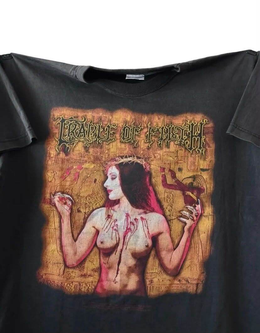 Band Tees rare 90s Cradle of Filth Praise the whore euro tag Size US XL / EU 56 / 4 - 1 Thumbnail