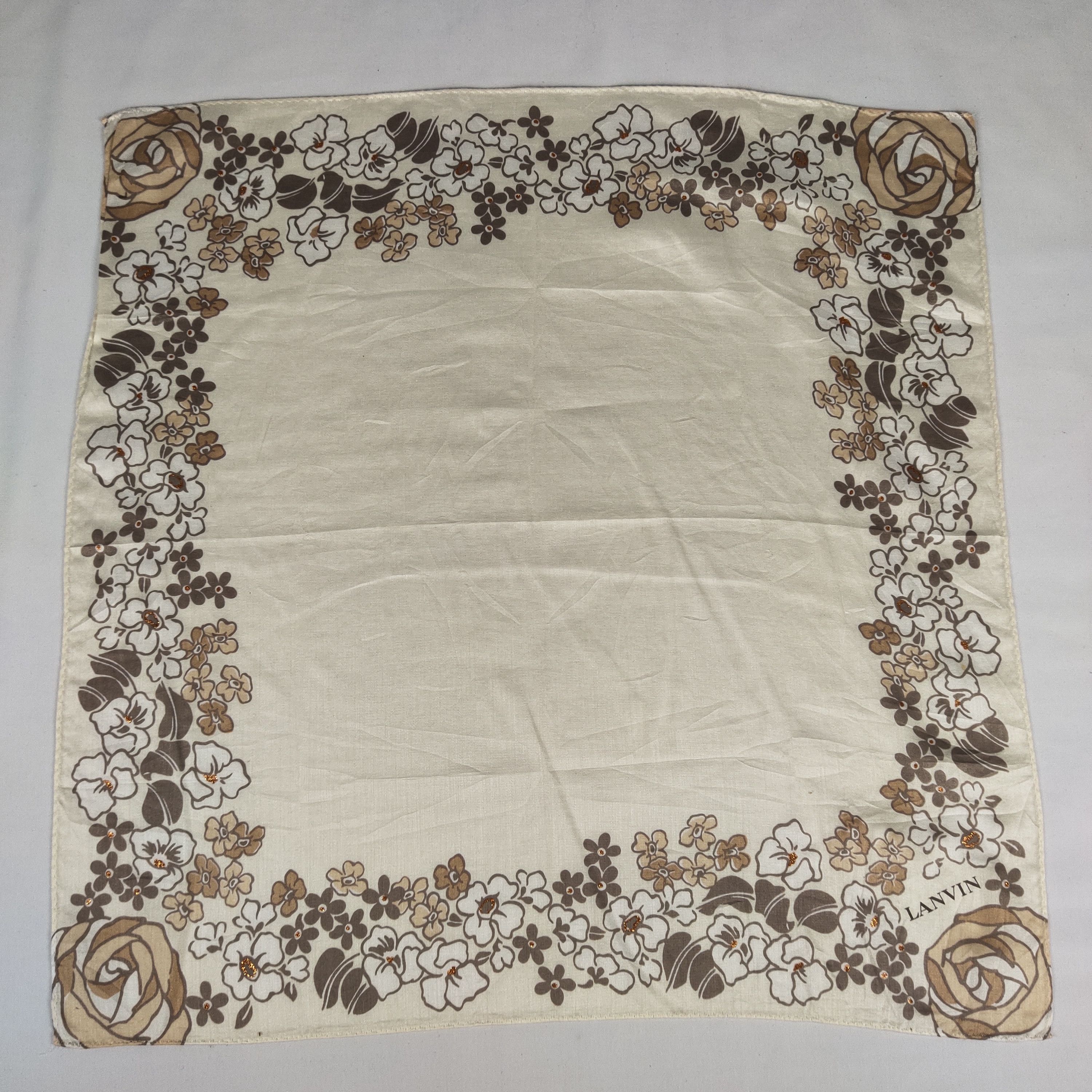 Lanvin × Vintage Lanvin Handkerchief / Neckerchief / Bandana FZ282 Size ONE SIZE - 3 Thumbnail