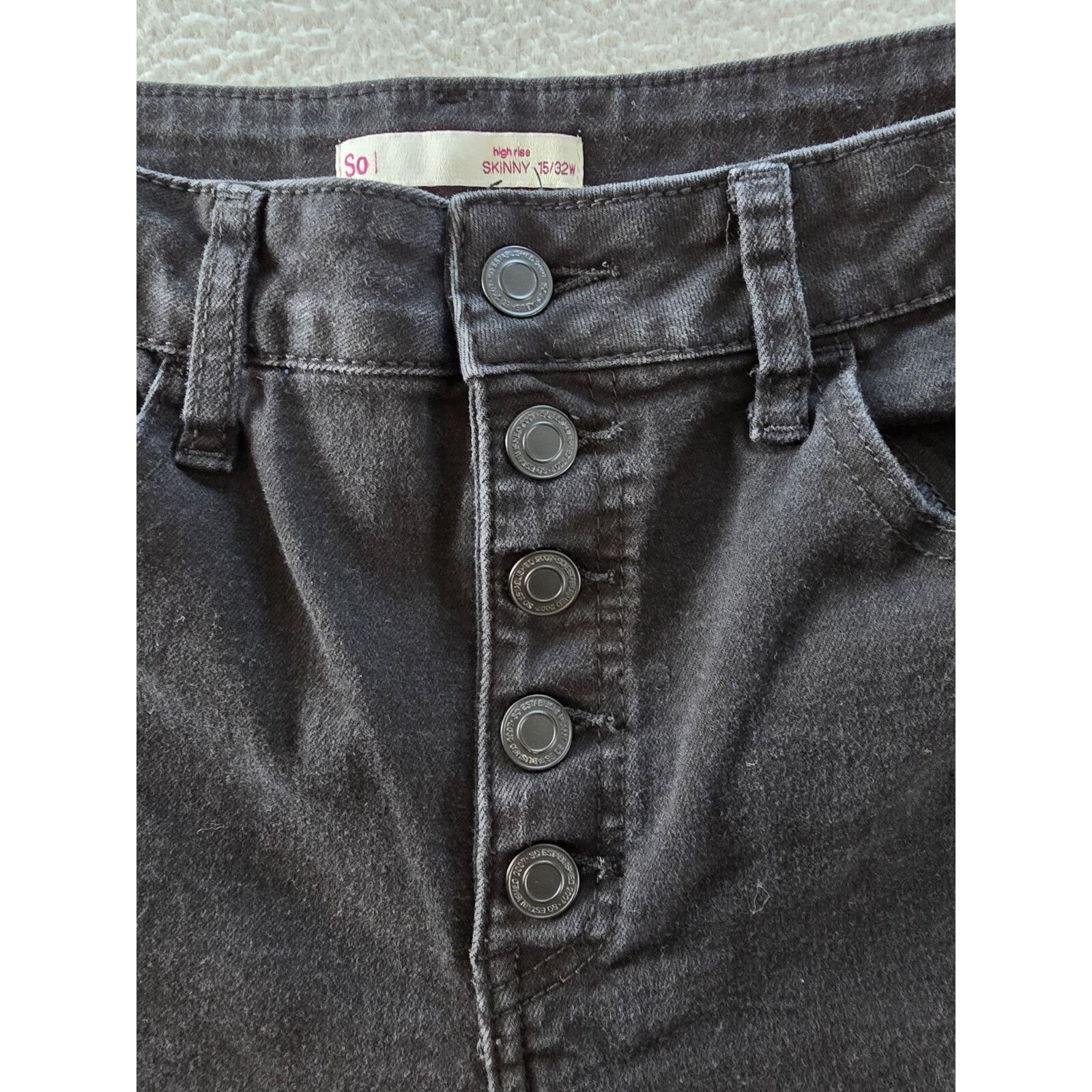 Other So Jeans Womens 15 Black Stretch Hish Rise Skinny Regular Size 32" / US 10 / IT 46 - 6 Thumbnail