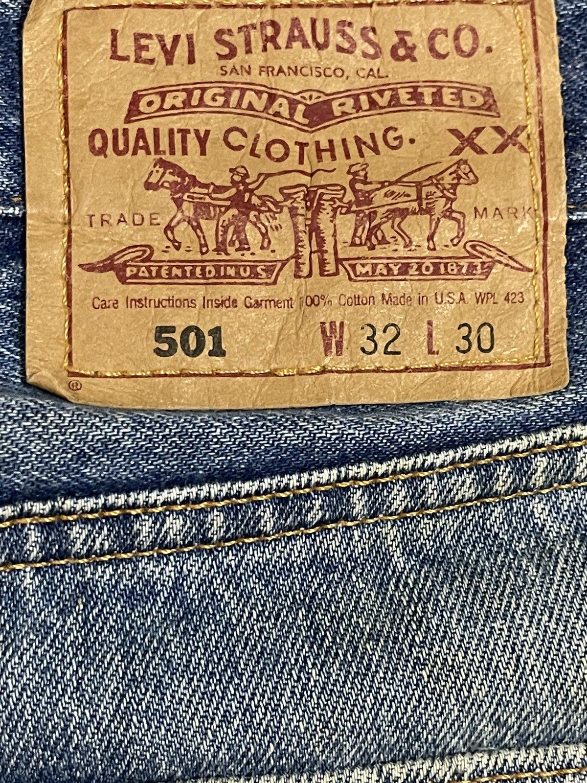 Levi's Vintage 90s Levis 501 Blue Faded Wash Distressed Style Jeans Size US 32 / EU 48 - 9 Thumbnail