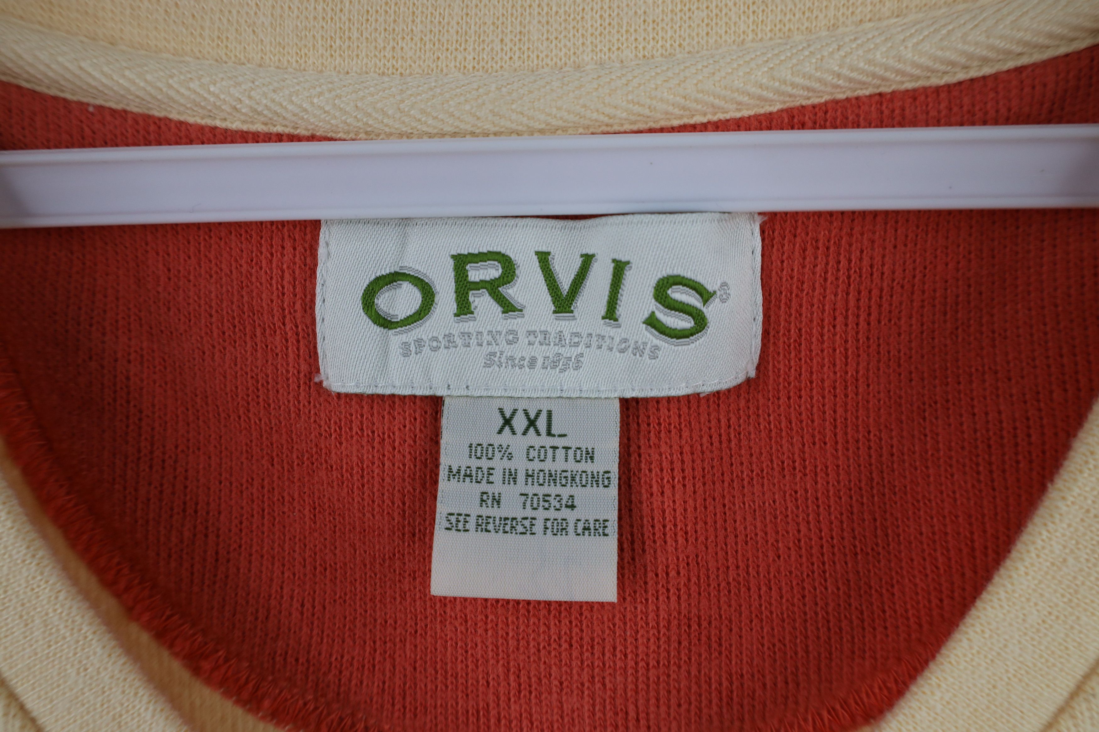 Orvis Vintage 90s Orvis Blank Cotton Knit Sweater Vest Yellow Size US XXL / EU 58 / 5 - 4 Thumbnail