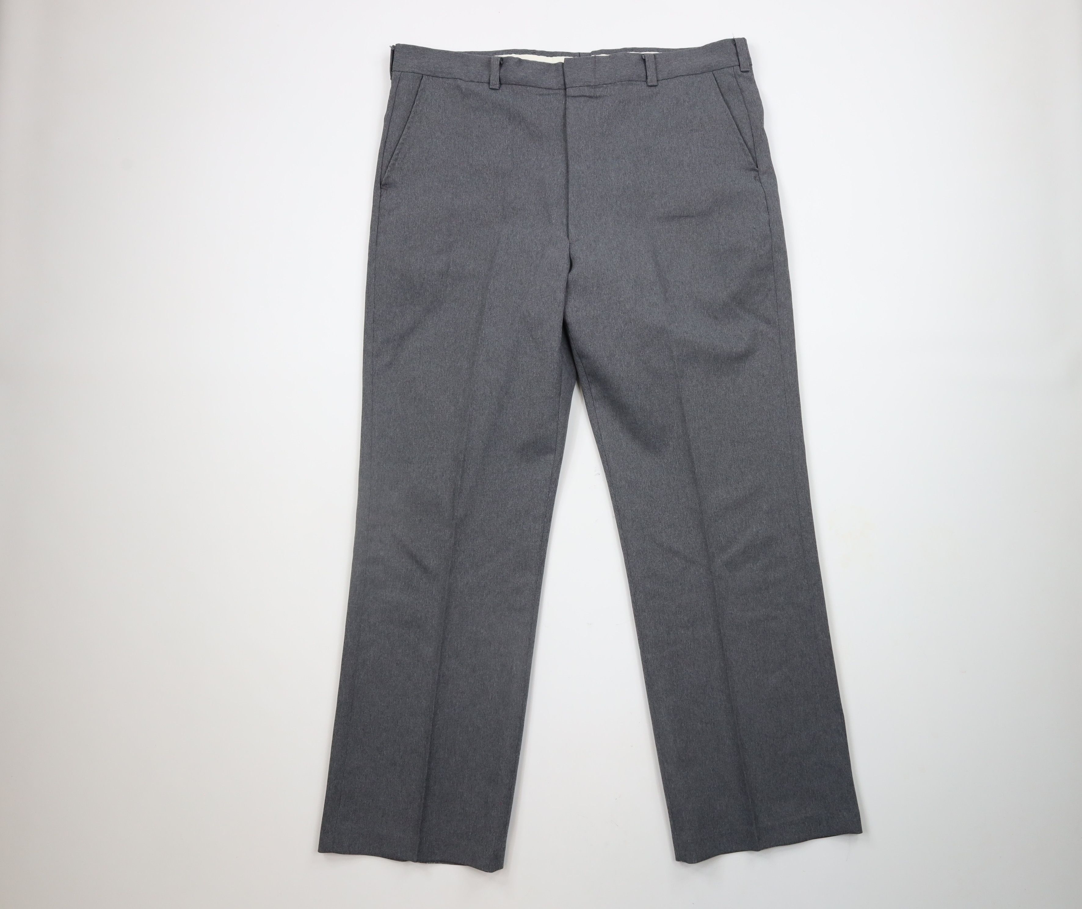 Vintage Vintage 70s Streetwear Wide Leg Trousers Pants Gray USA Size US 36 / EU 52 - 1 Thumbnail