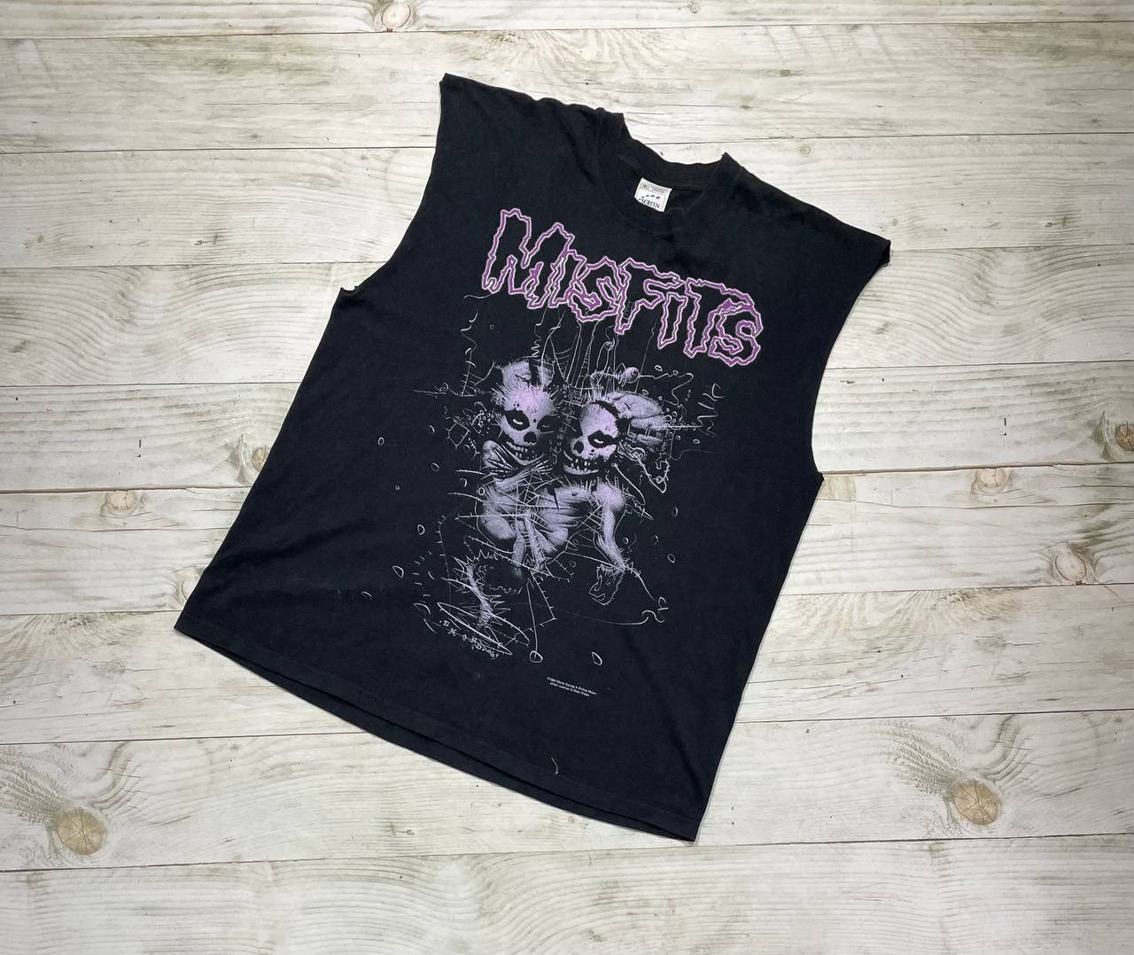 image of Band Tees x Rock Band Vintage Misfits Violent World 1999 T-Shirt Sleeveless Rock in Black (Size XL)