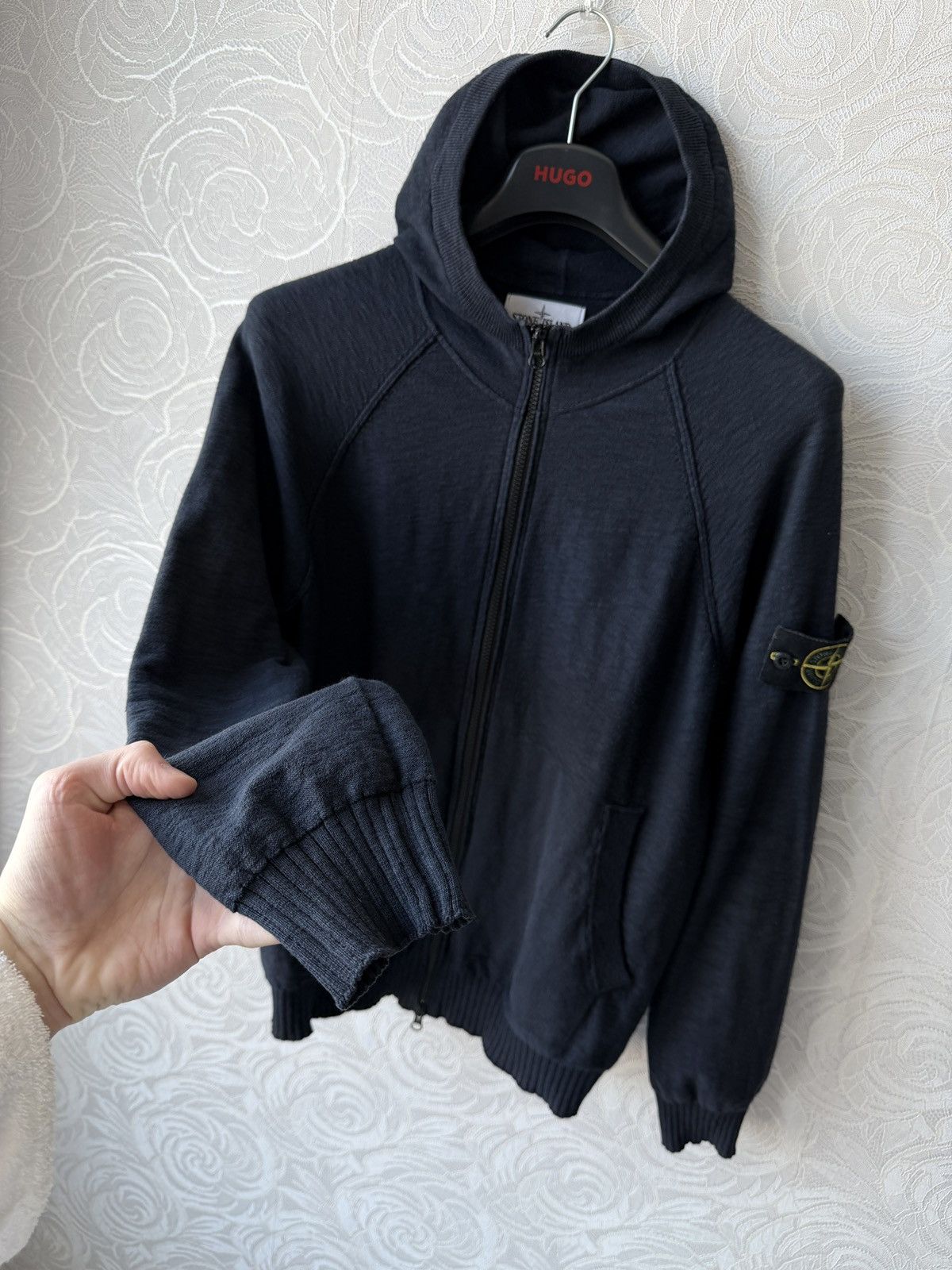Stone Island Stone Island Knitted Zip Up Hoodie Navy Blue Knitwear Rare Size US L / EU 52-54 / 3 - 3 Thumbnail