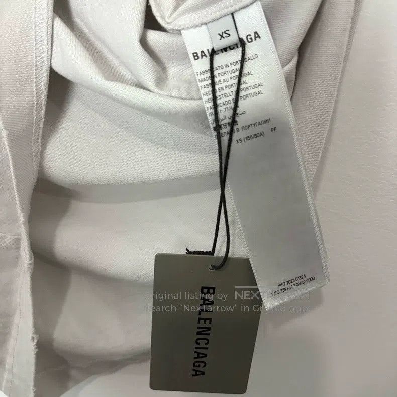 Balenciaga Balenciaga White distressed tape logo short sleeve Size US XS / EU 42 / 0 - 4 Thumbnail