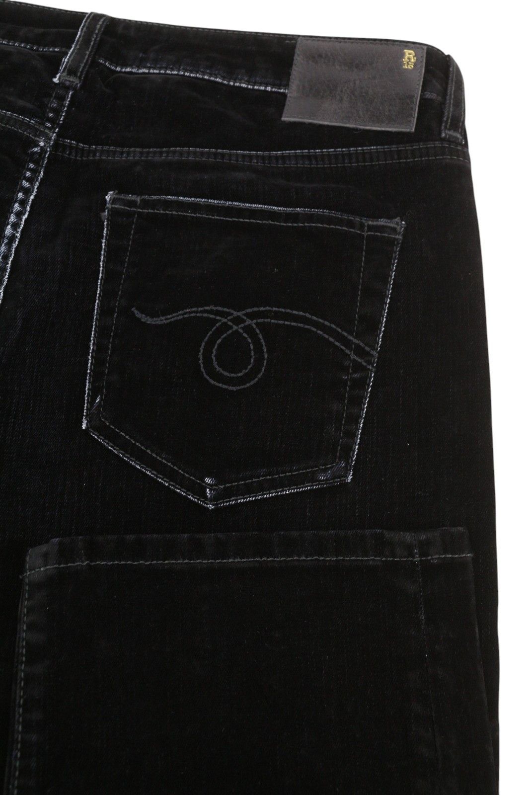R13 BOY STRAIGHT 28 Flocked Black Velvet Cropped Dark 86249 Size 28" / US 6 / IT 42 - 5 Thumbnail