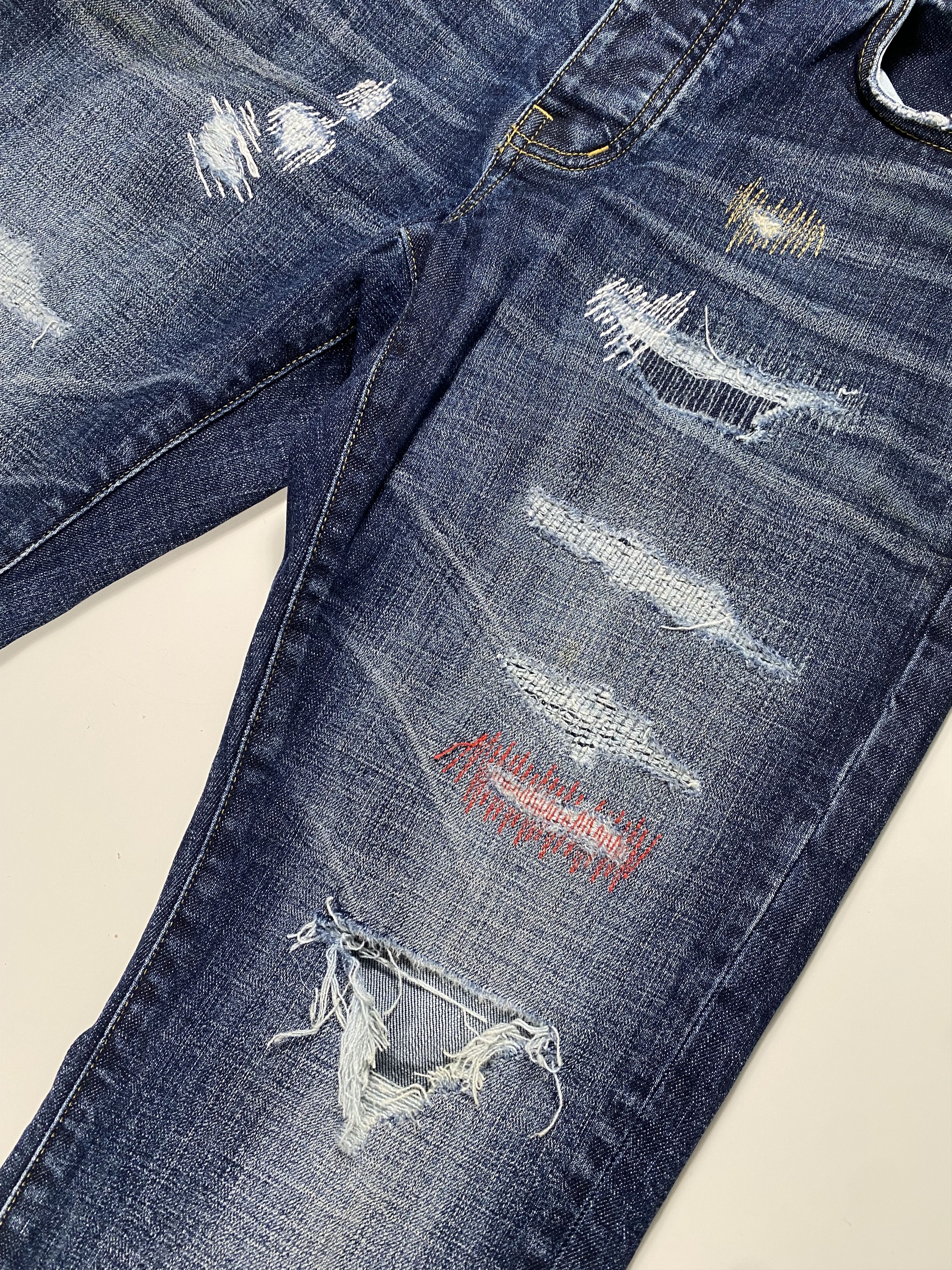Purple Brand Purple Jeans P001 Pre Distressed Dark Denim Size 32x34 Size US 32 / EU 48 - 3 Thumbnail