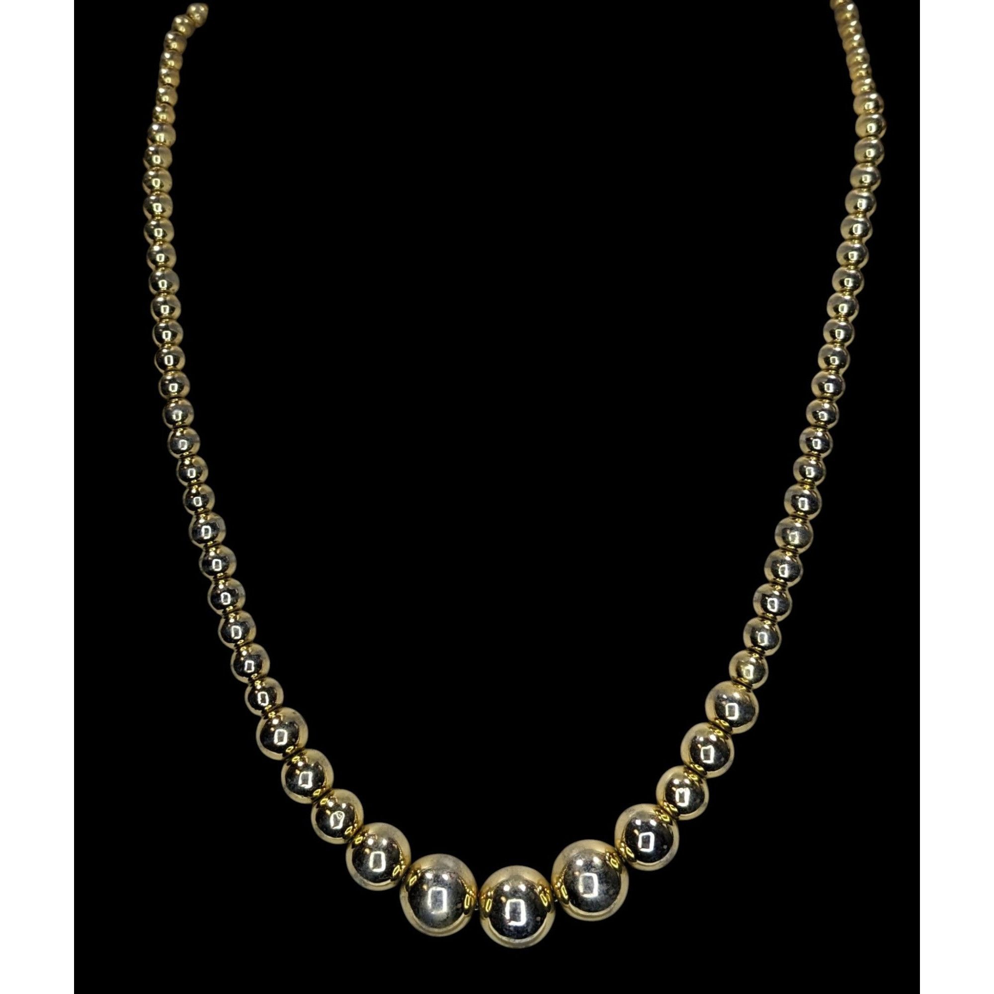 Other Vintage Glam Gold-Tone Graduated Bead Necklace With Lobster Size ONE SIZE - 3 Thumbnail
