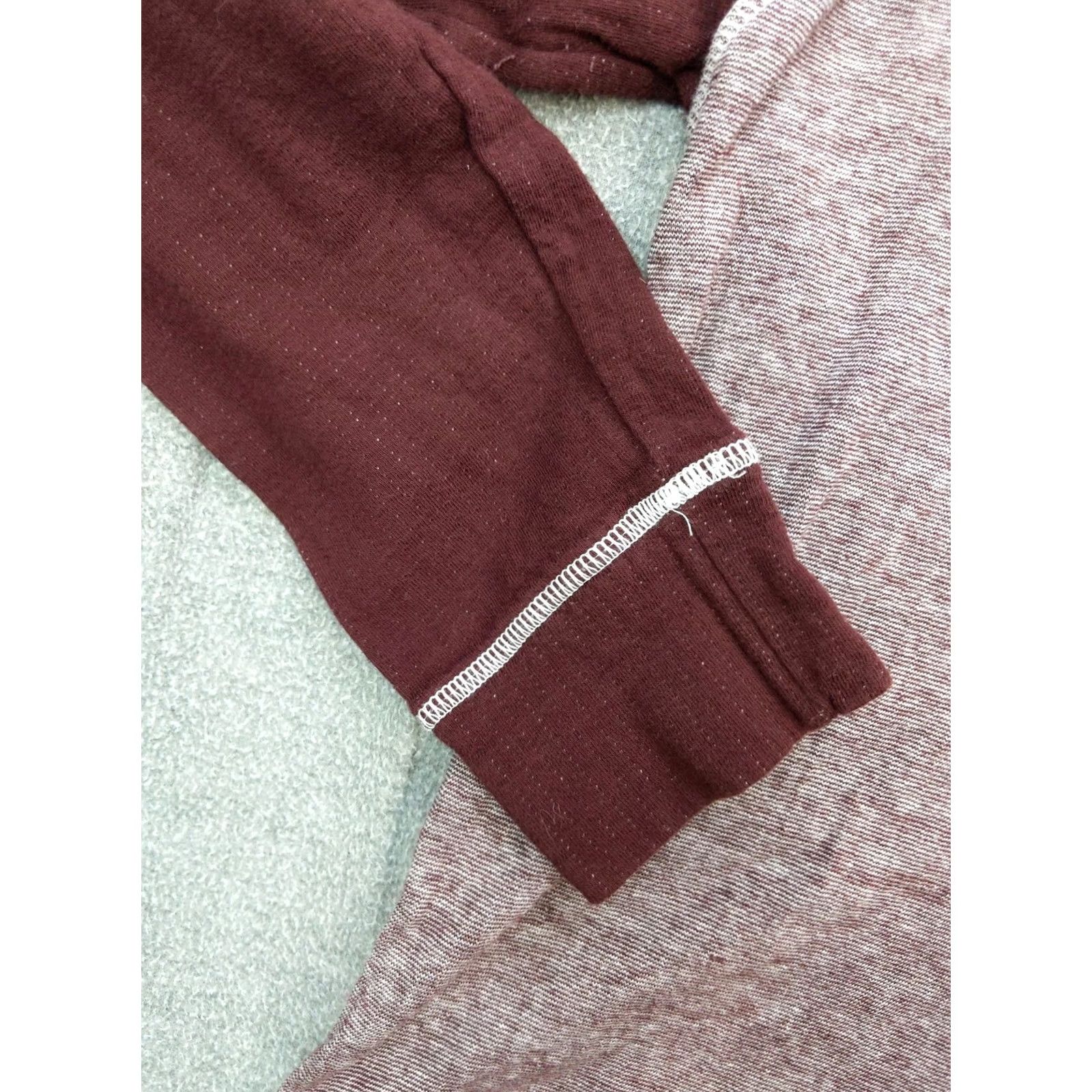 BKE BKE Hoodie Mens Large Red Heather Raglan Long Sleeve Lightweight Pullover B4348 Size US L / EU 52-54 / 3 - 3 Thumbnail