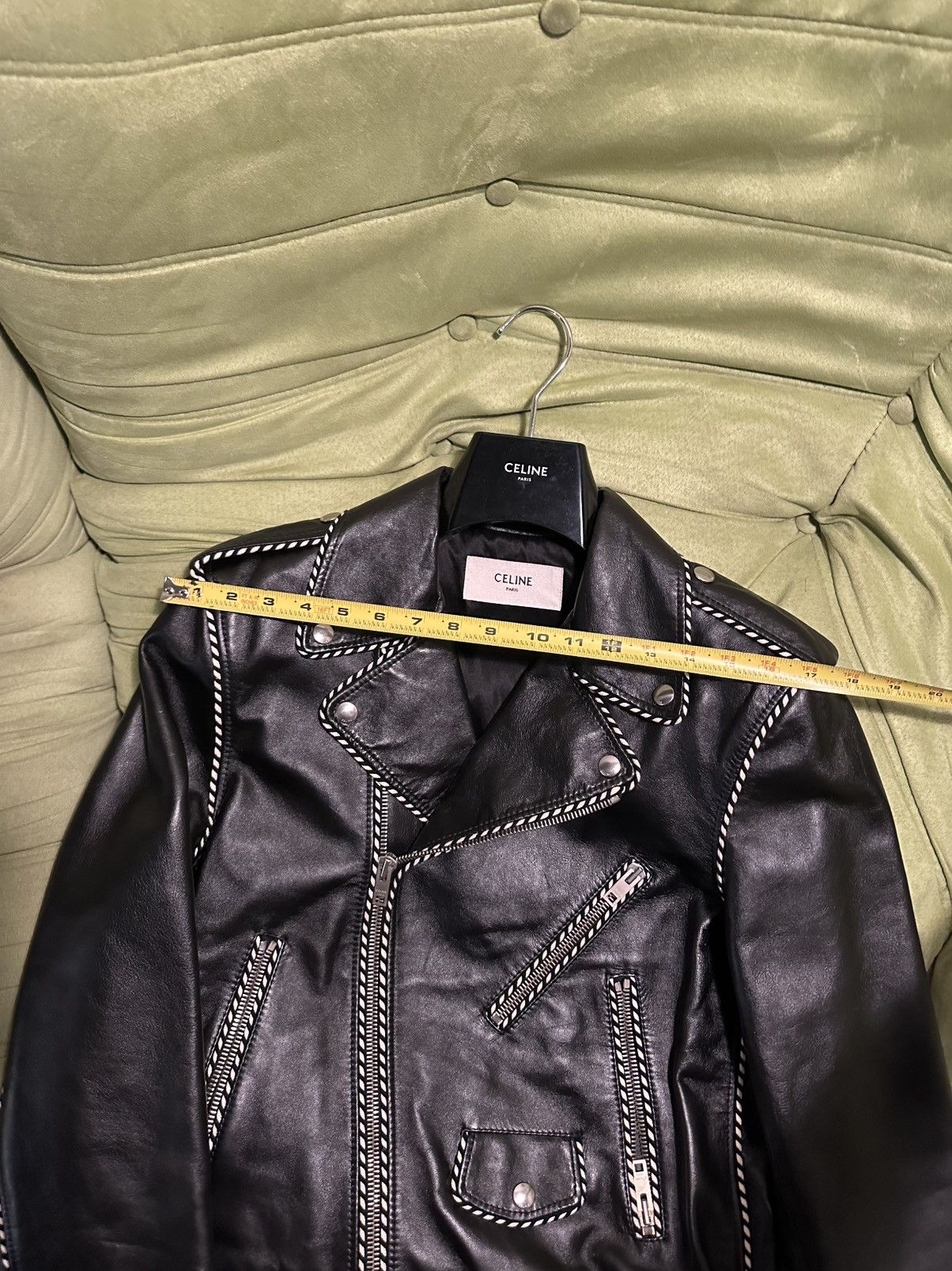 Celine × Hedi Slimane FW19 Braided Piping Calfskin Leather Jacket 48 Size US M / EU 48-50 / 2 - 11 Thumbnail