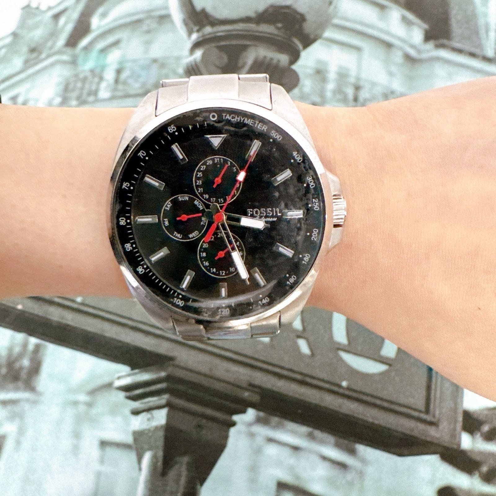 Fossil FOSSIL BIG TIC(JR-8292)TRICK NUMBER RED FRAME WATCH🔴 | Grailed