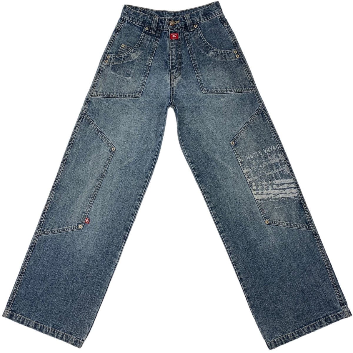 Vintage 🔥LASTDROP🔥 Y2K Double Knees Wide Skateboarding High Pants Size 24" / US 00 / IT 34 - 4 Thumbnail
