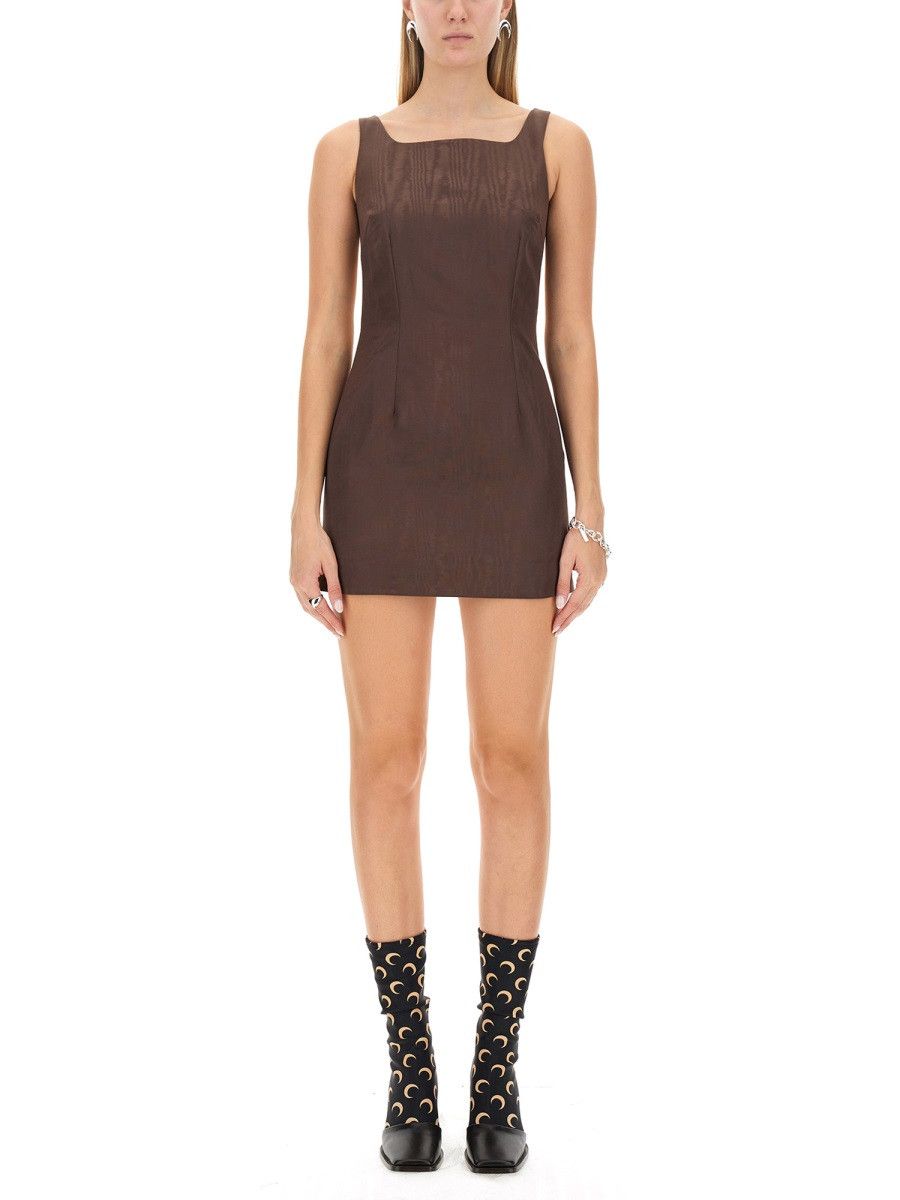 Marine Serre MARINE SERRE MINI DRESS - BROWN (FR 36) Size XS / US 0-2 / IT 36-38 - 1 Thumbnail