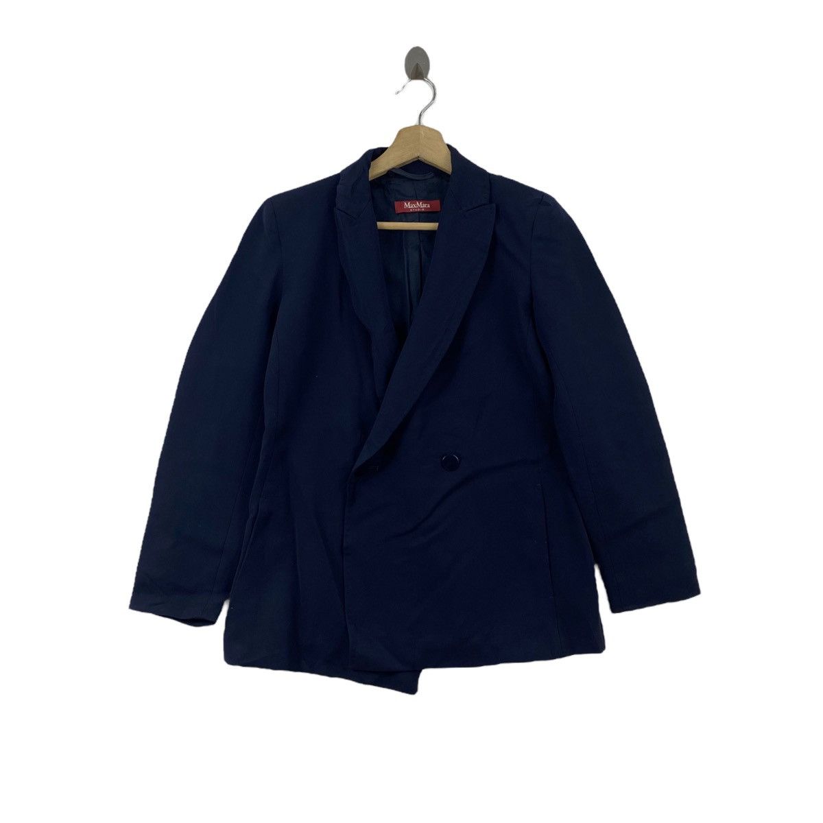 Other MAX MARA STUDIO Italy Designer Navy Coat Blazer Size US XS / EU 42 / 0 - 1 Thumbnail