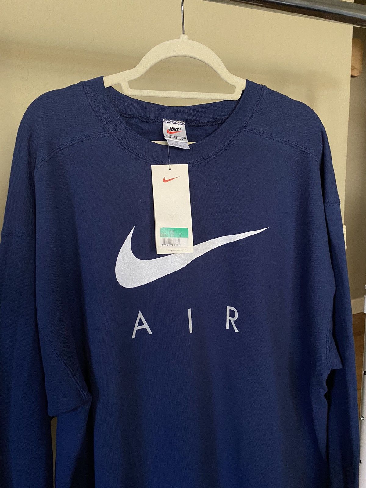 image of Deadstock NWT Vintage 90's Nike Air Crewneck Made In Usa in Navy, Men's (Size XL)