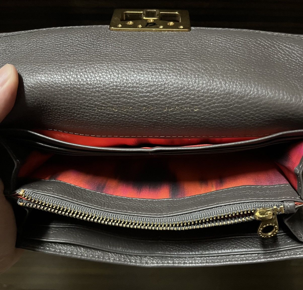 Marc by Marc Jacobs Cow Leather Clutch Wallet Metal Lock Closure Size ONE SIZE - 8 Thumbnail