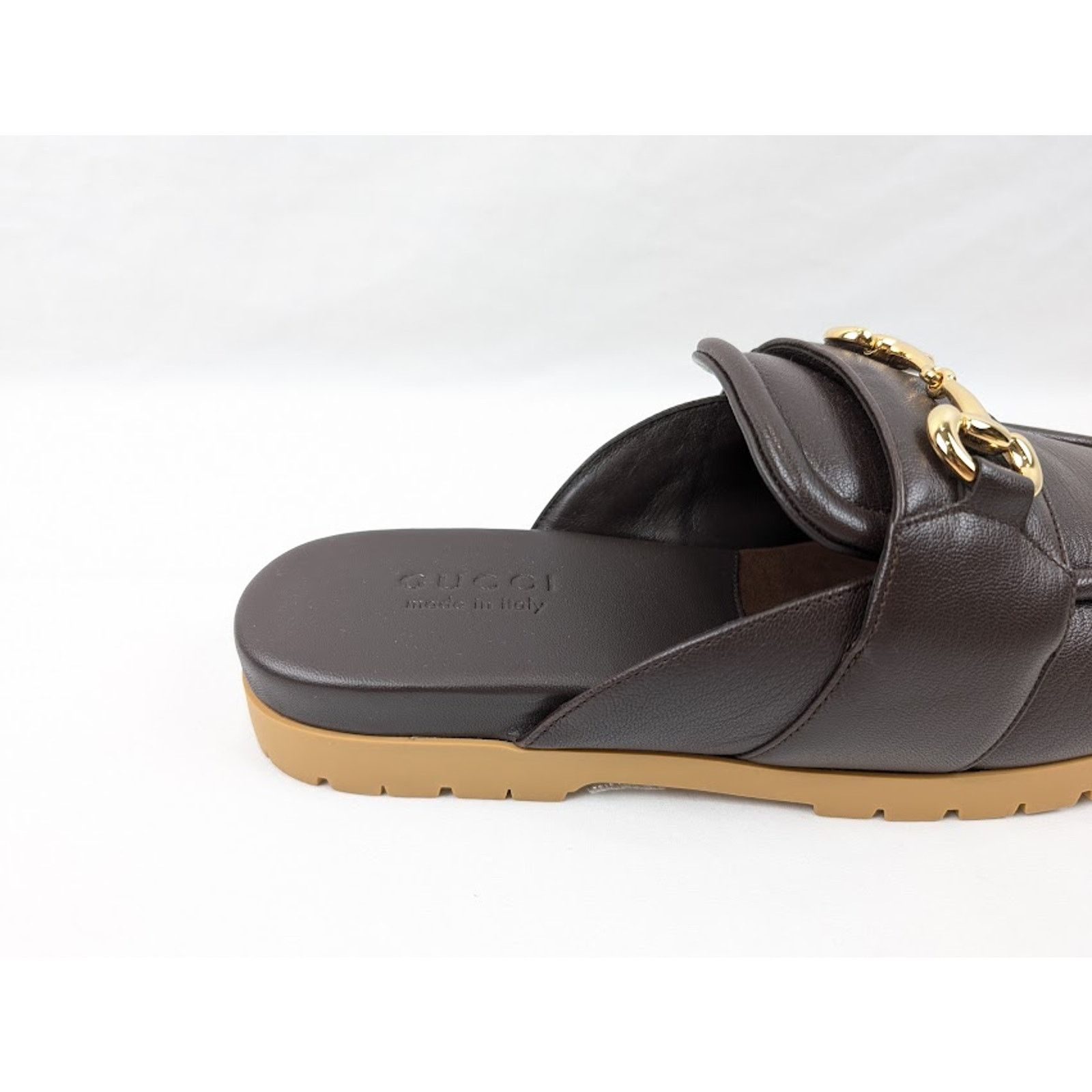Gucci o1rshd1 Horsebit Open Back Loafers in Brown Size US 10 / EU 43 - 4 Thumbnail