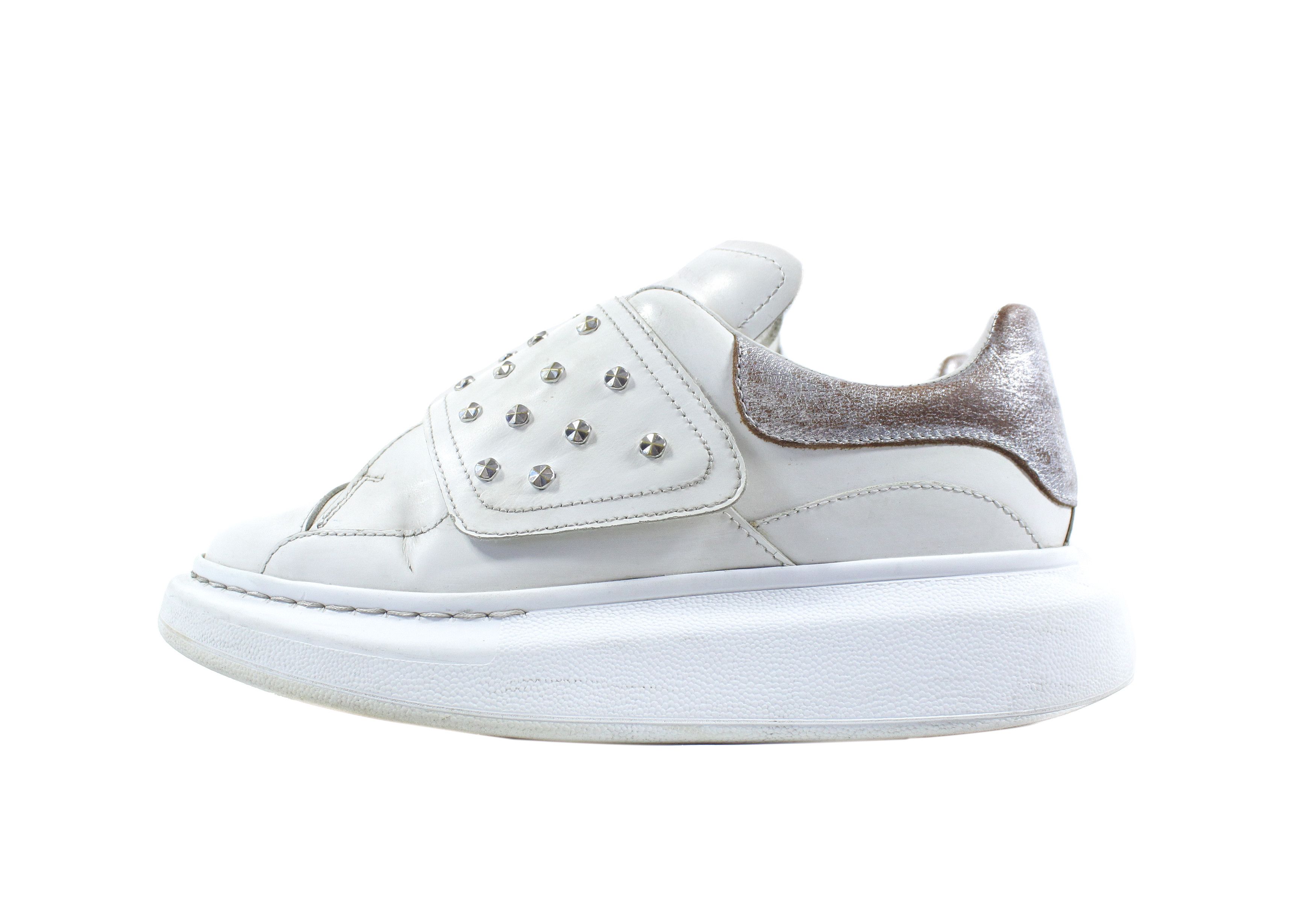 Alexander McQueen Closed Distressed Leather Oversize Sneakers Size US 6.5 / IT 36.5 - 1 Thumbnail