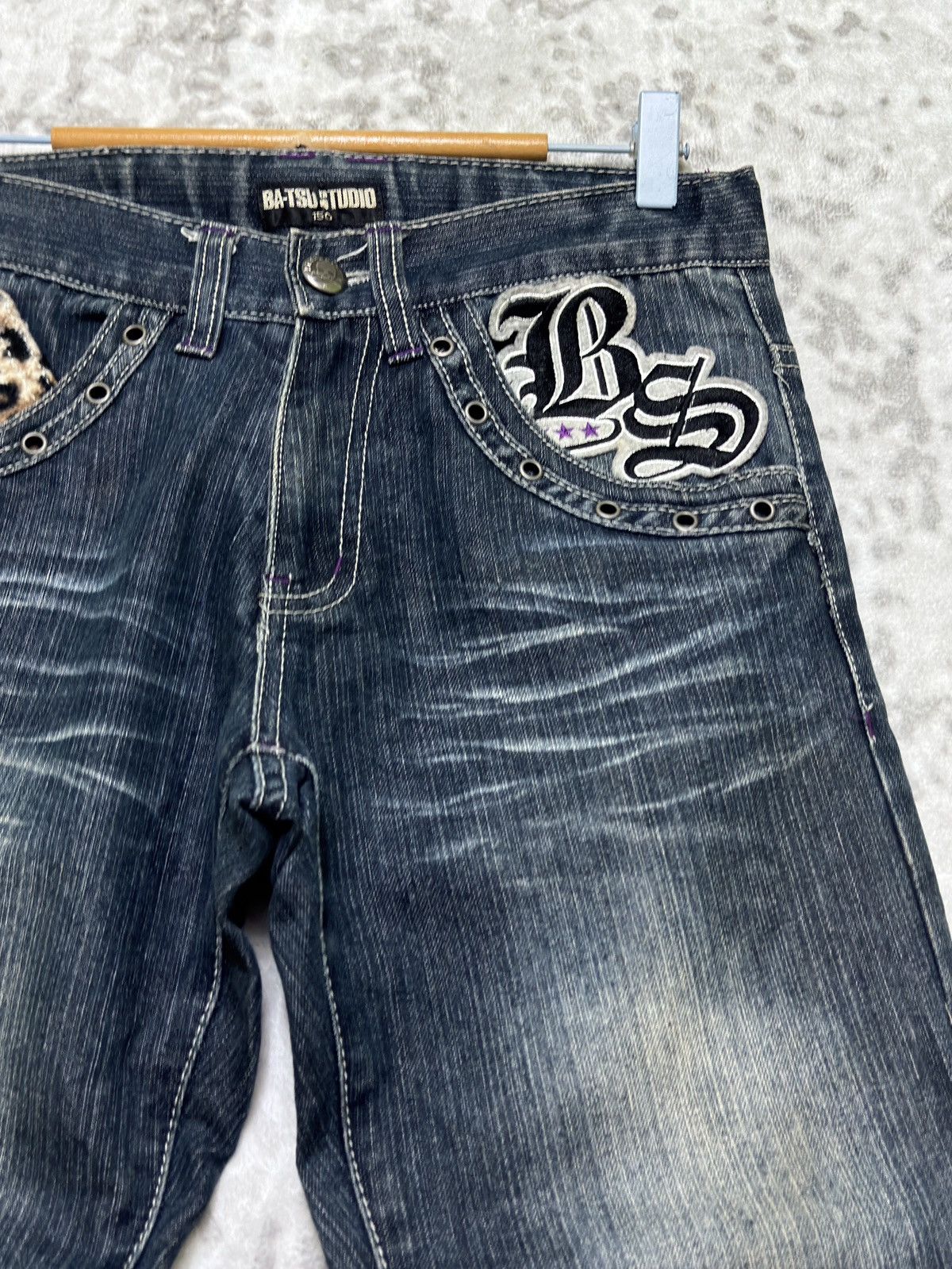Hysteric Glamour Ba-tsu Studio Union Jack Pocket Distressed Straight Denim Size US 29 - 5 Thumbnail