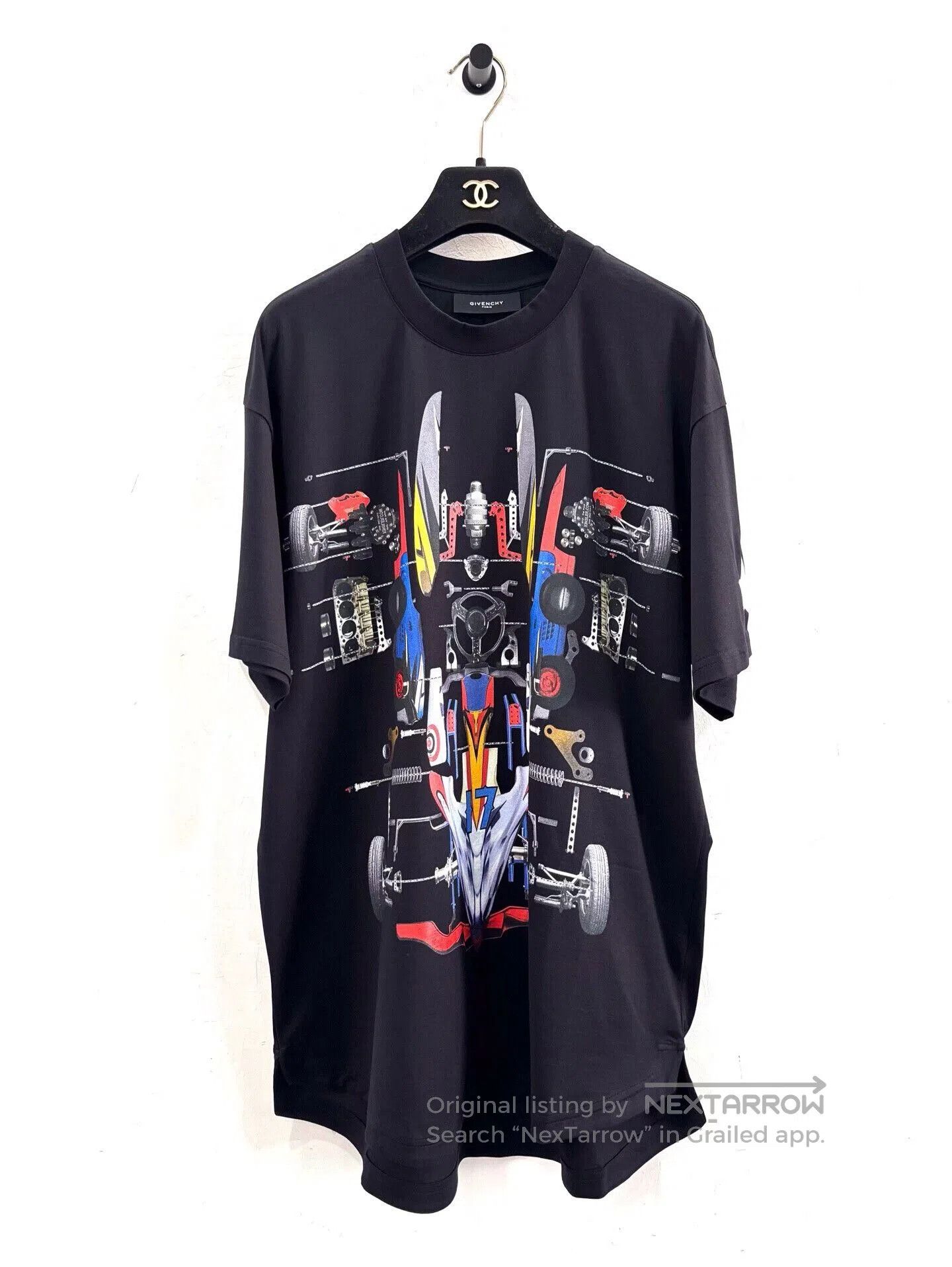 Givenchy Givenchy Colorful Racing Logo Men's Black Tee. Size US XS / EU 42 / 0 - 1 Thumbnail