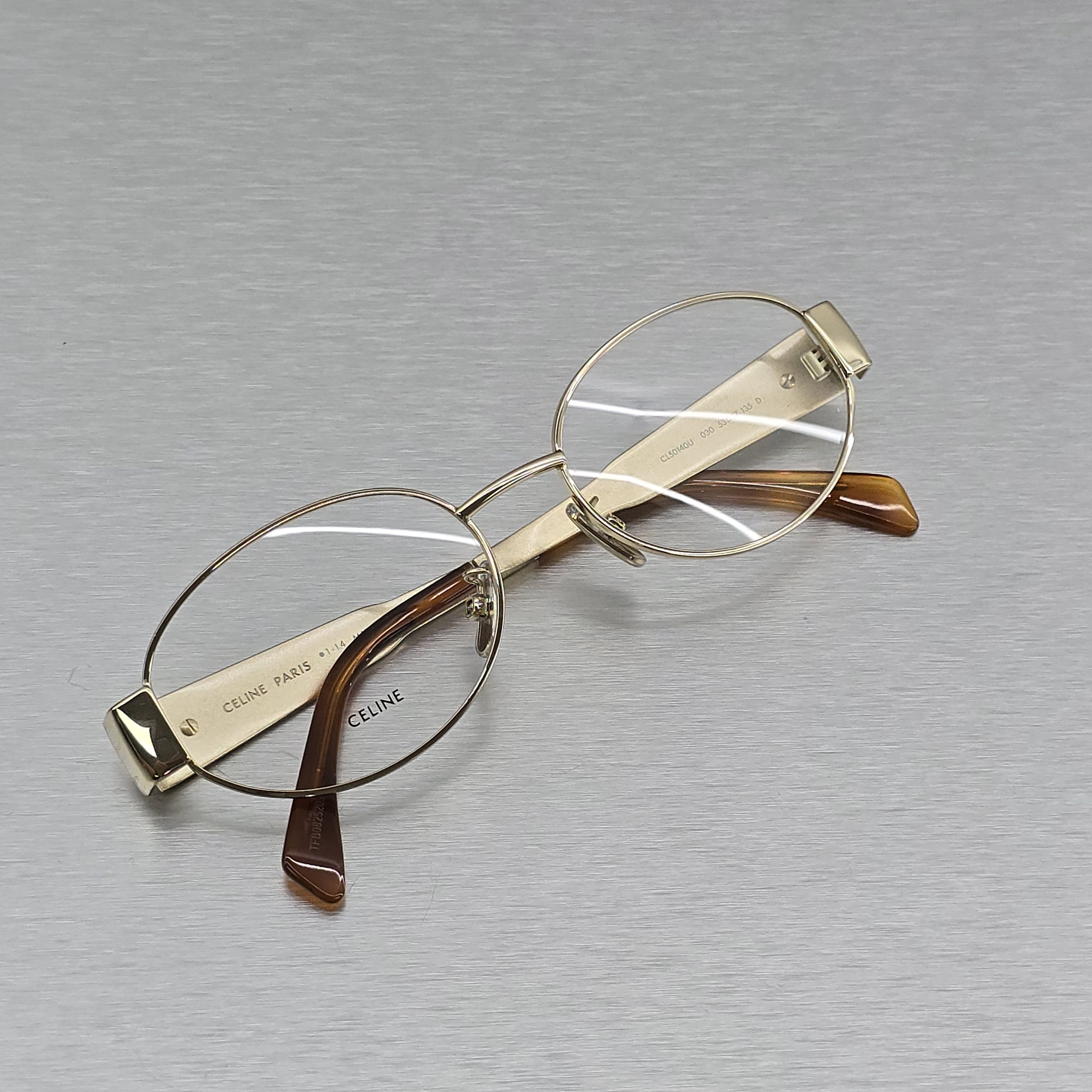 Celine CELINE Metal Triomphe CL50140U 30 Oval Glasses Size ONE SIZE - 4 Thumbnail