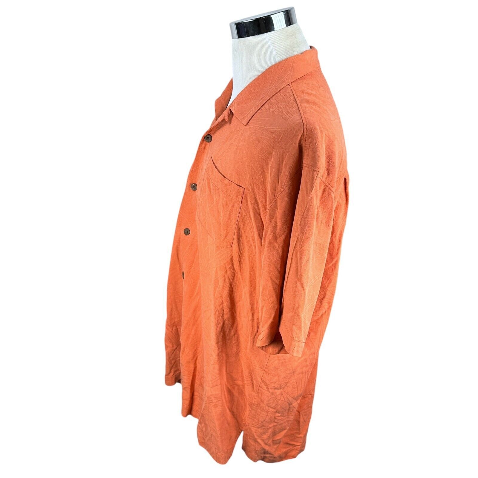 Tommy Bahama Tommy Bahama Shirt Men's XL Coral 100% Silk Short Sleeve Size US XL / EU 56 / 4 - 4 Thumbnail