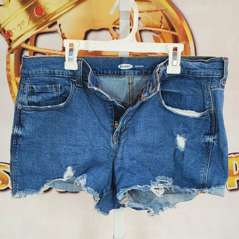 Old Navy Old Navy Blue Distressed Cutoff Jean Shorts Size 12 Size 34" / US 12 / IT 48 - 1 Thumbnail