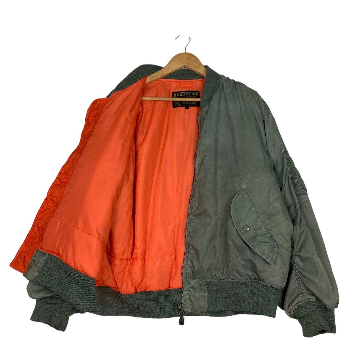Japanese Brand ABURAYSIA Green Bomber Jacket #1024-C46 Size US L / EU 52-54 / 3 - 9 Thumbnail