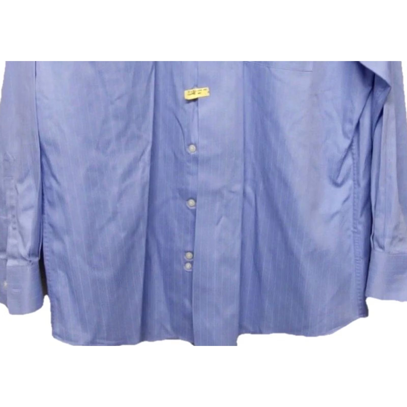 Joseph Abboud Joseph Abboud JOE Dress Shirt Blue Slim Fit Long Sleeve Wrinkle Free Button Collared Solid 100% Cotton Men L Regular Size 42R - 3 Thumbnail