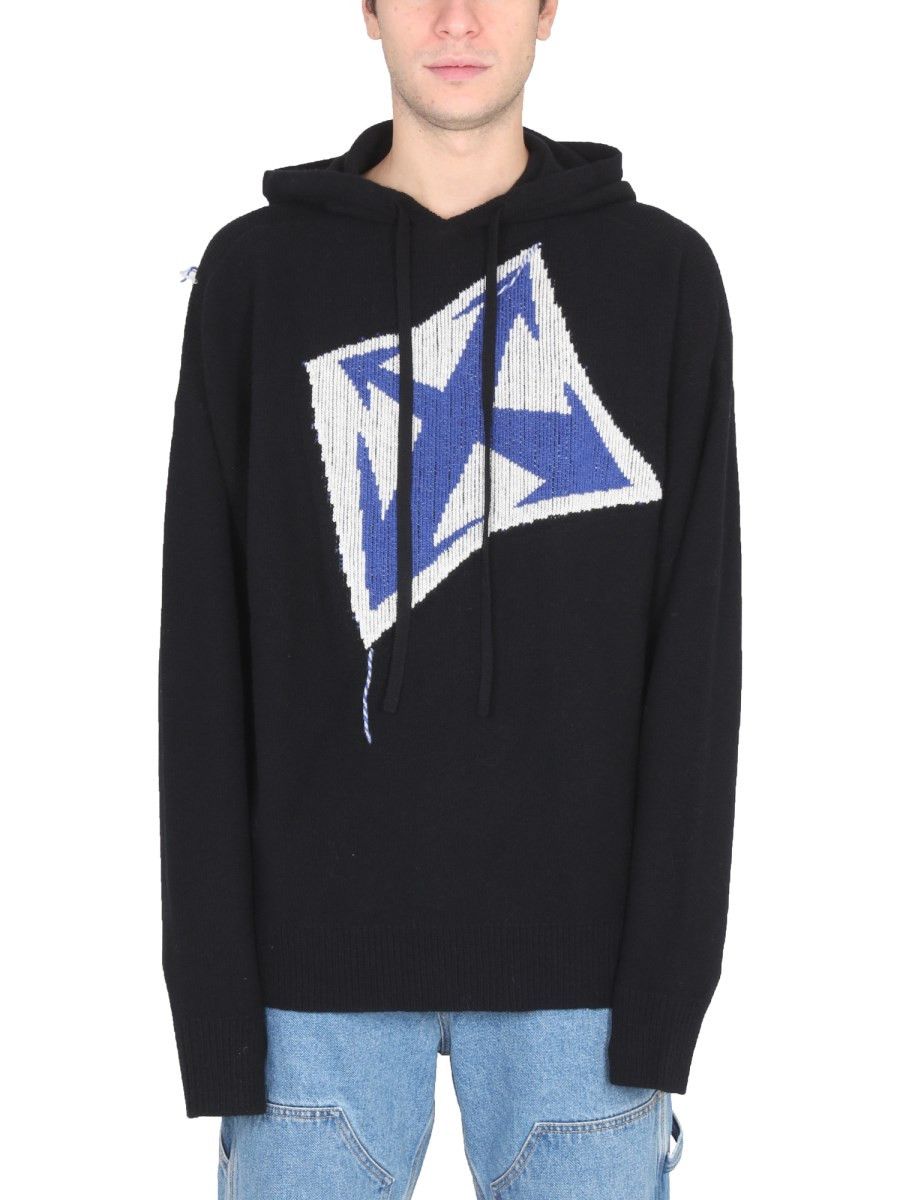 Off-White o1y0225 Logo Hooded Coat in Black Size US S / EU 44-46 / 1 - 1 Thumbnail