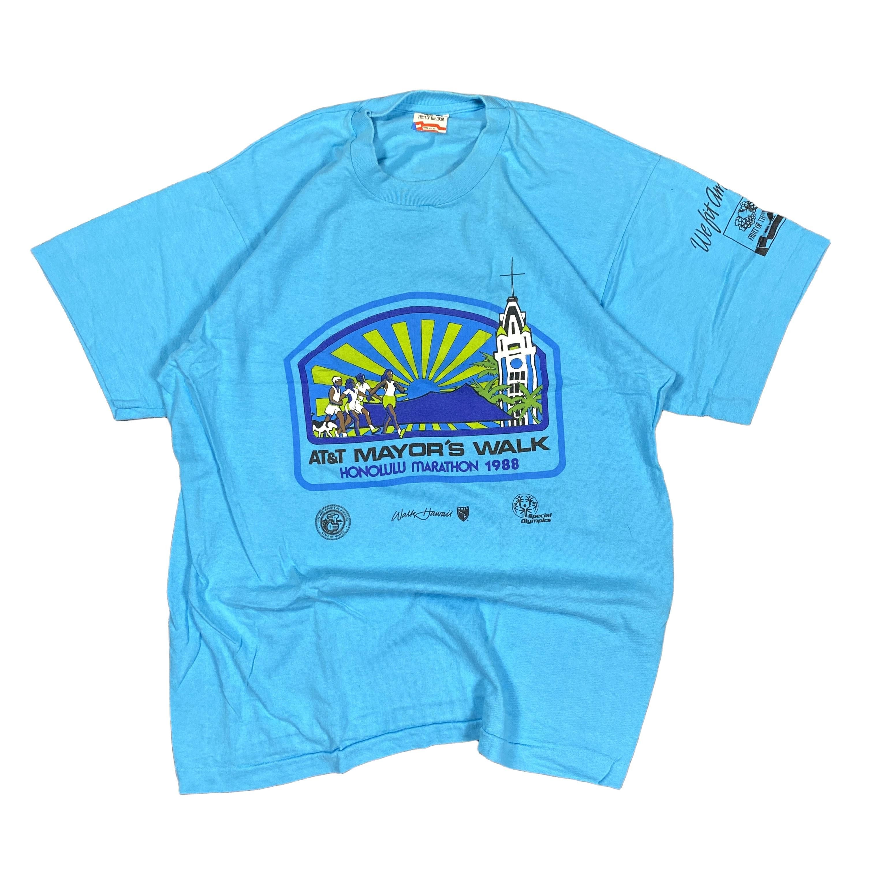 Vintage Vintage Single Stitch AT&T Honolulu Marathon 1988 Tee L Size US L / EU 52-54 / 3 - 1 Thumbnail