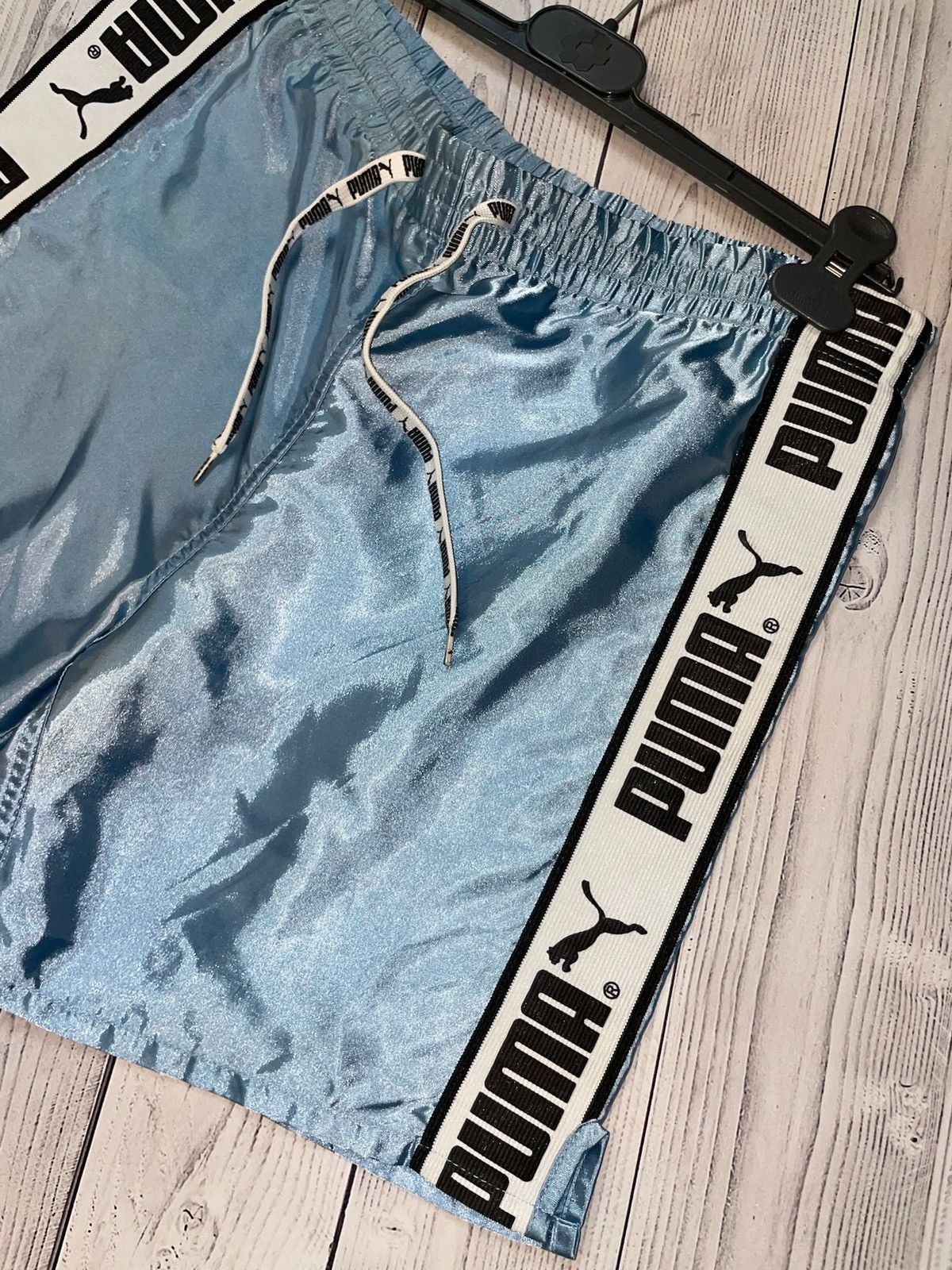 Puma × Vintage Vintage Puma shorts silver-blue size Xs rare Y2K Size US 28 / EU 44 - 2 Thumbnail