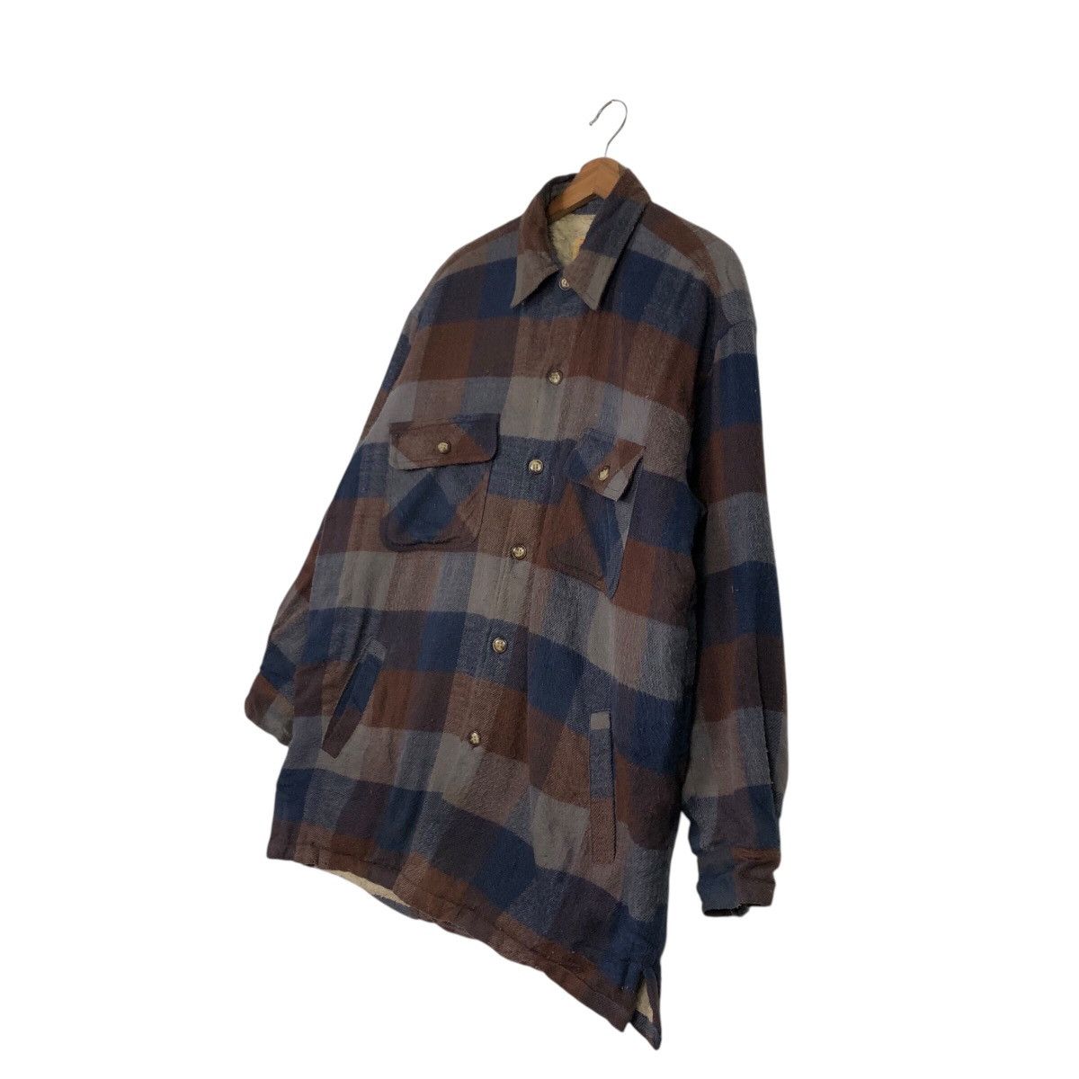 Japanese Brand 📌Vintage Wool Blanket Jacket Tartan Design Virgin Voyage Size US L / EU 52-54 / 3 - 3 Thumbnail