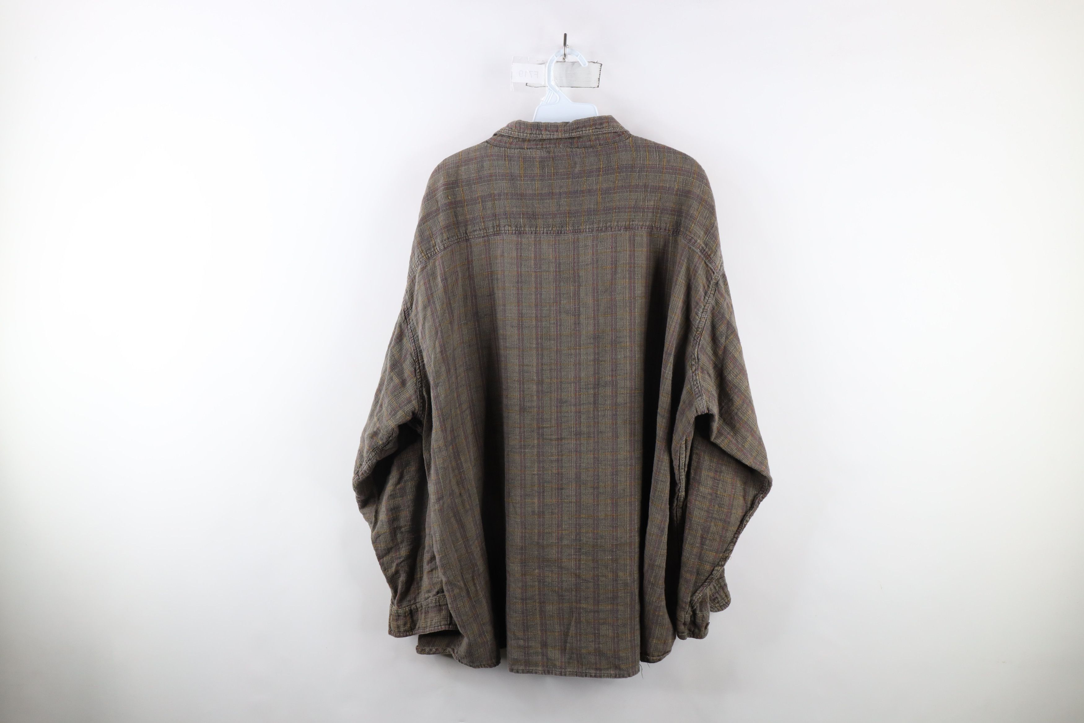 Vintage Vintage 90s Streetwear Madras Plaid Weave Button Down Shirt Size US XXL / EU 58 / 5 - 7 Thumbnail
